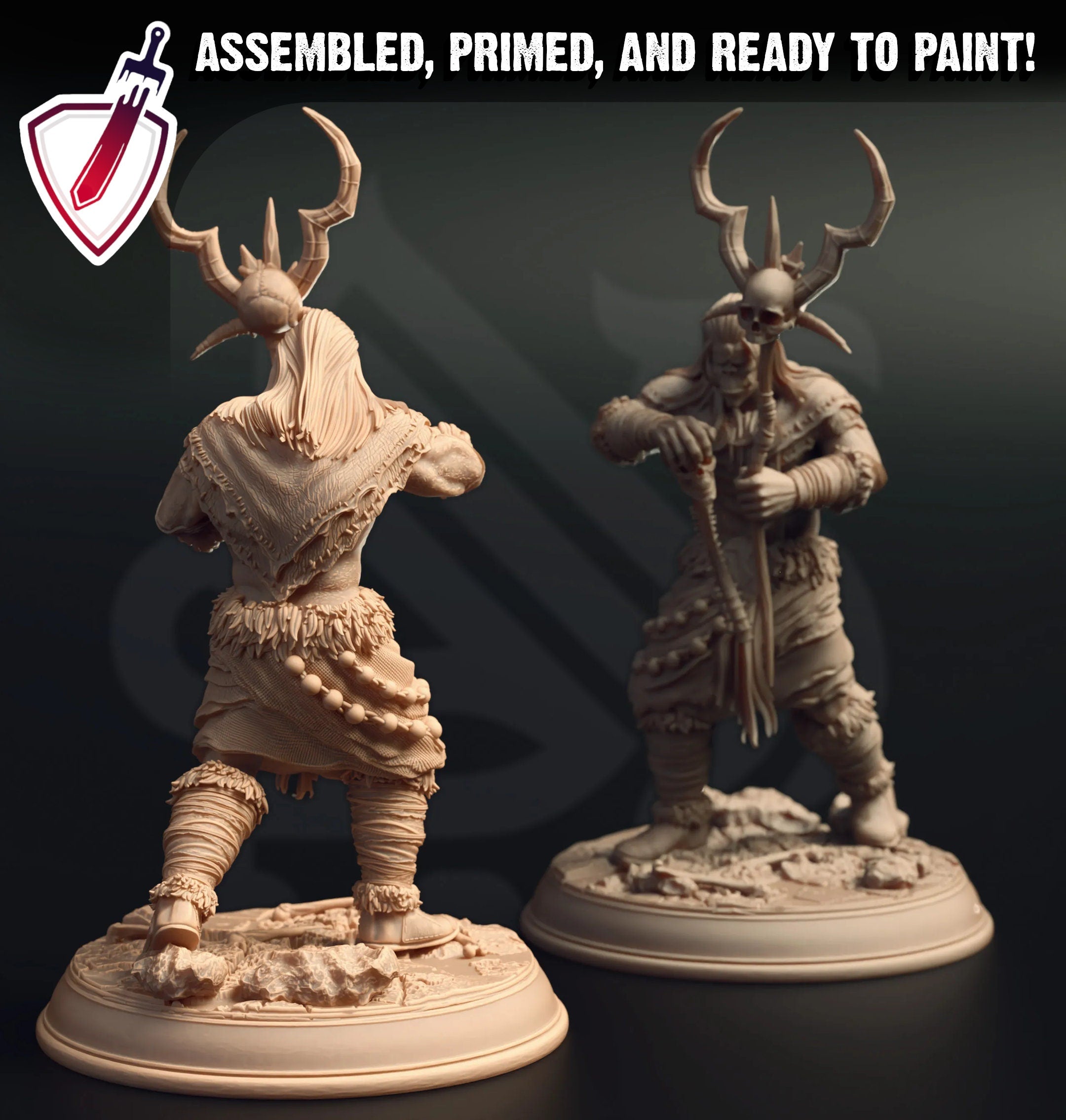 Jugak’thar Tribe – Orc Tribals | Miniatures by DM Stash | Great for Tabletop Gaming, D&D, Pathfinder, Painting | Assembled and Primed - Brush and Battle