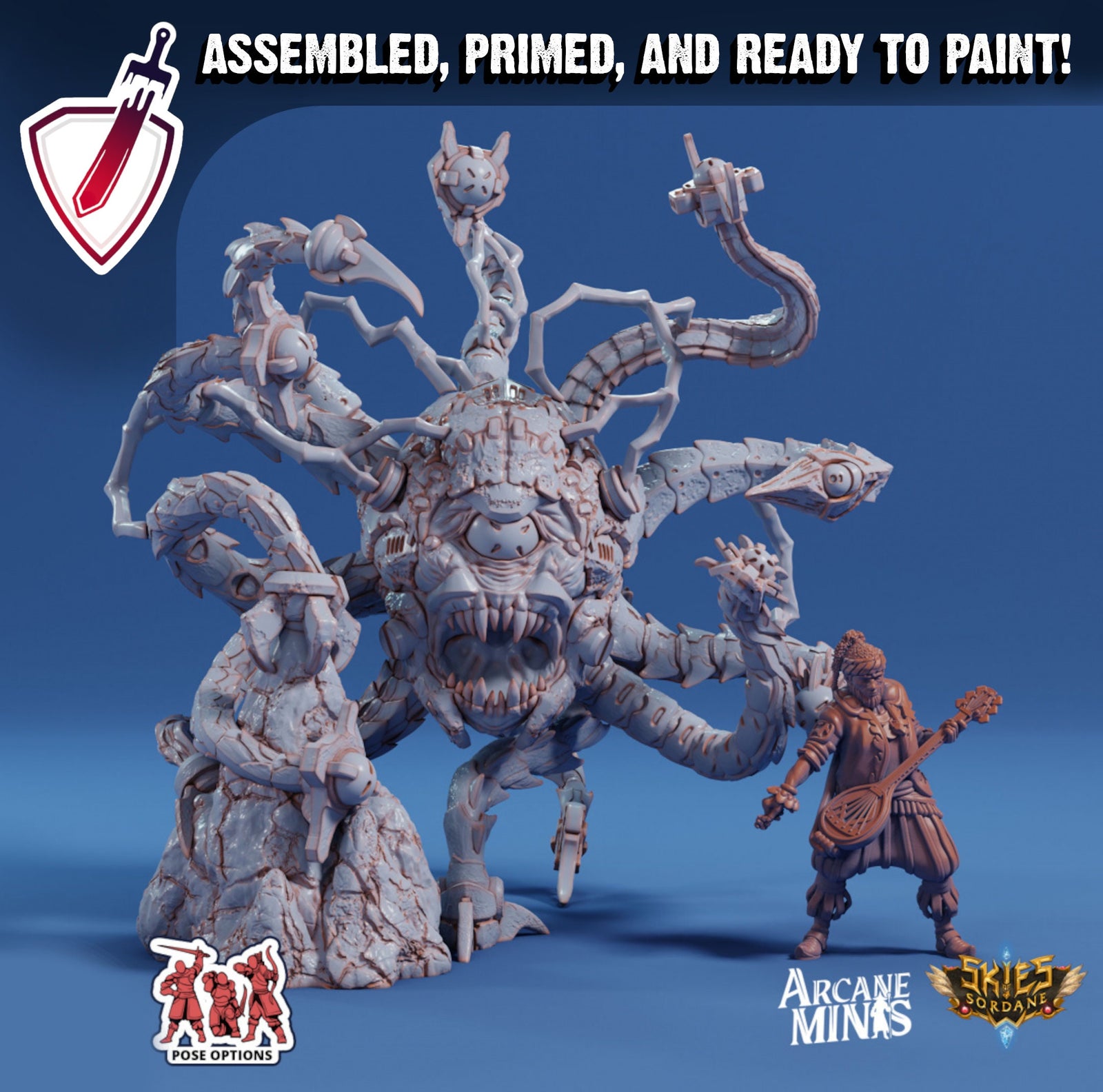 Void Witnesser | Miniatures by Arcane Minis | Great for Tabletop Gaming, D&D, Pathfinder, and Painting | Assembled and Primed - Brush and Battle