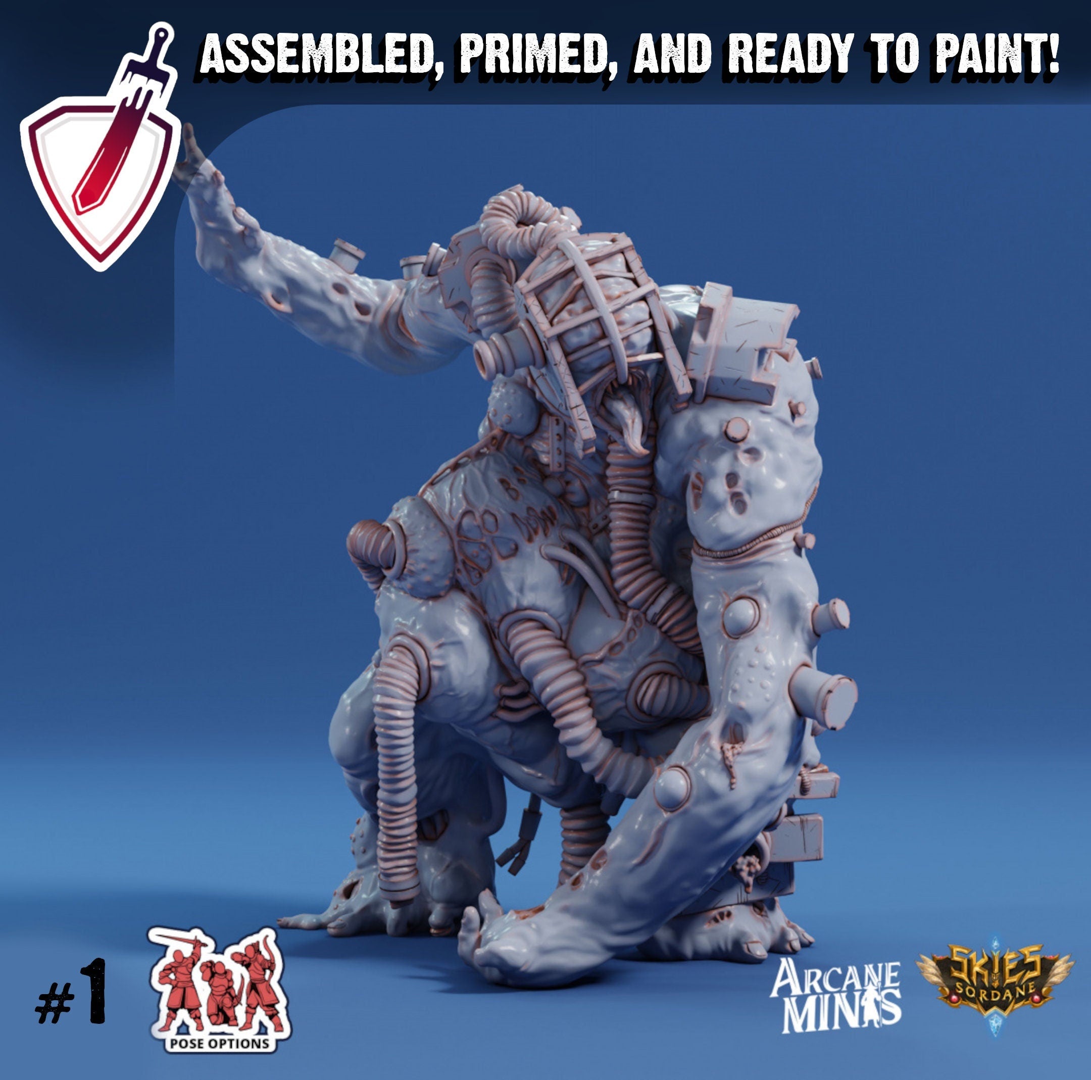 Cuthari Vat Beast | Miniatures by Arcane Minis | Great for Tabletop Gaming, D&D, Pathfinder, and Painting | Assembled and Primed - Brush and Battle