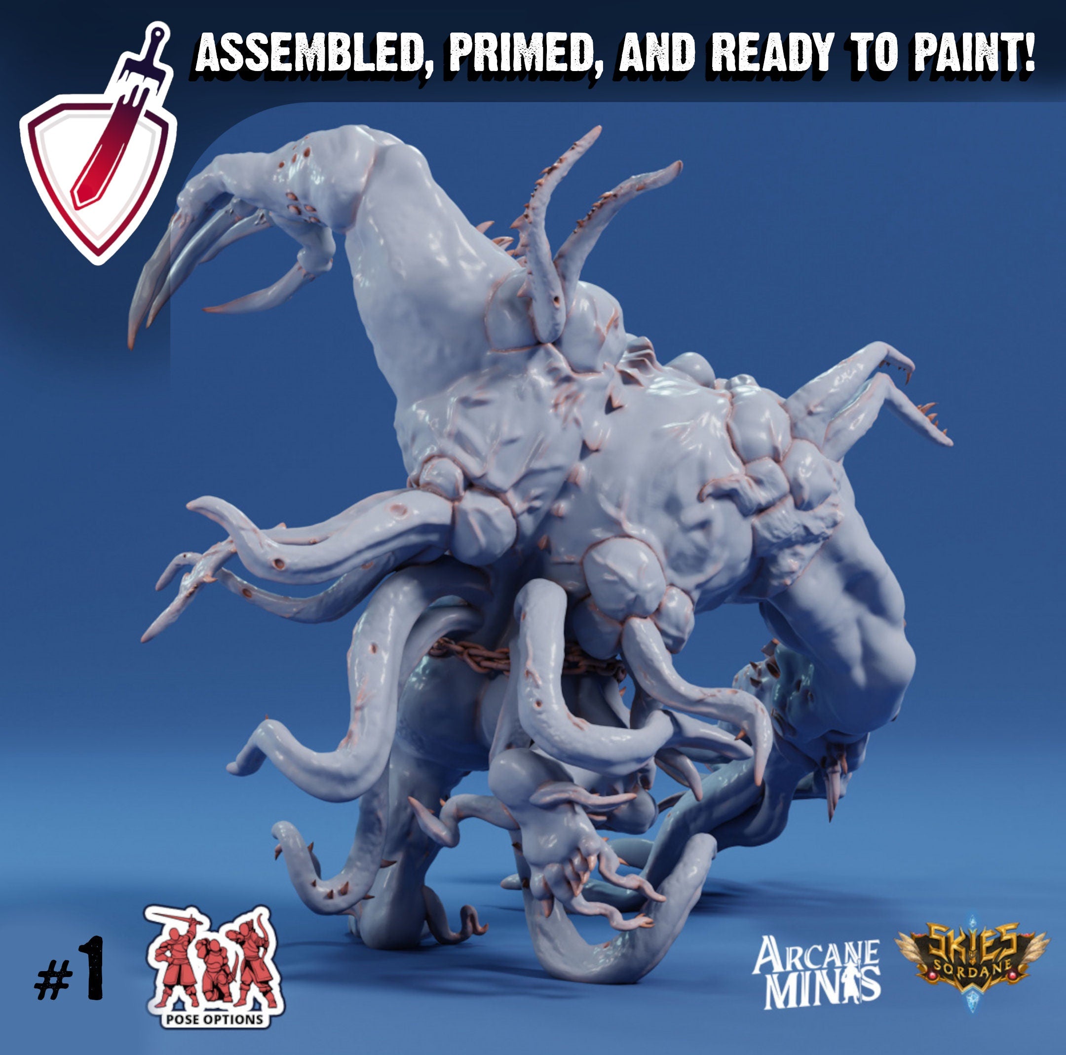 Cuthari Brute | Miniatures by Arcane Minis | Great for Tabletop Gaming, D&D, Pathfinder, and Painting | Assembled and Primed - Brush and Battle