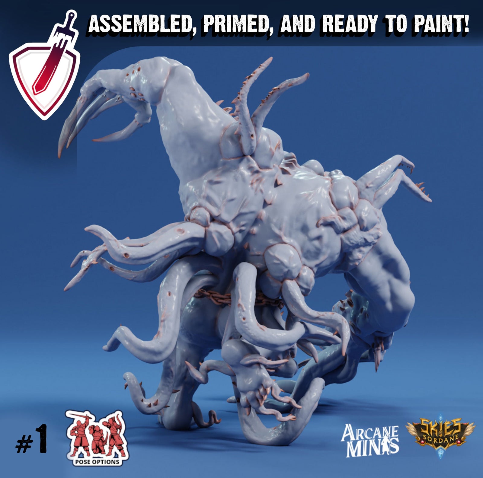 Cuthari Brute | Miniatures by Arcane Minis | Great for Tabletop Gaming, D&D, Pathfinder, and Painting | Assembled and Primed - Brush and Battle