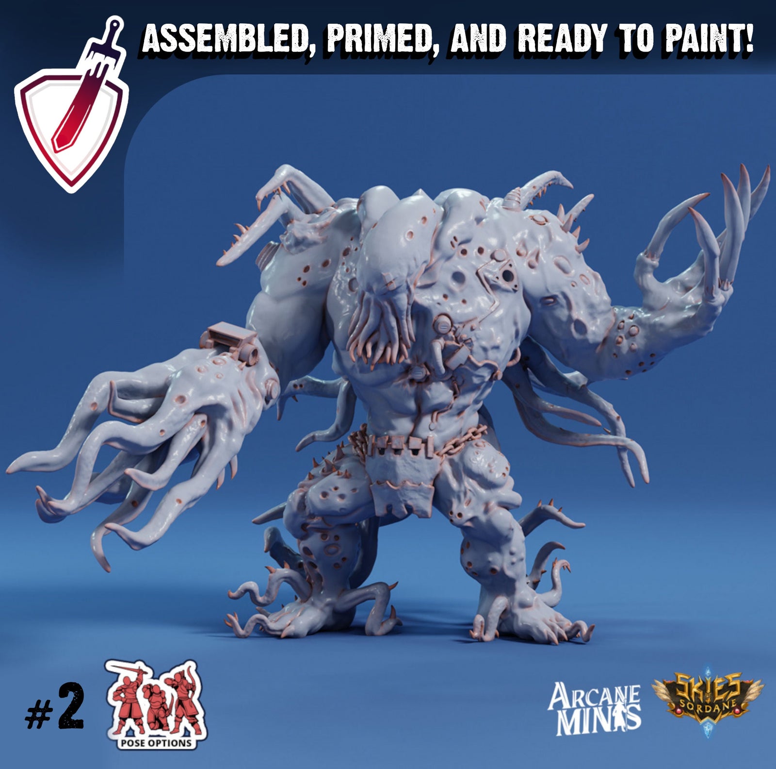 Cuthari Brute | Miniatures by Arcane Minis | Great for Tabletop Gaming, D&D, Pathfinder, and Painting | Assembled and Primed - Brush and Battle