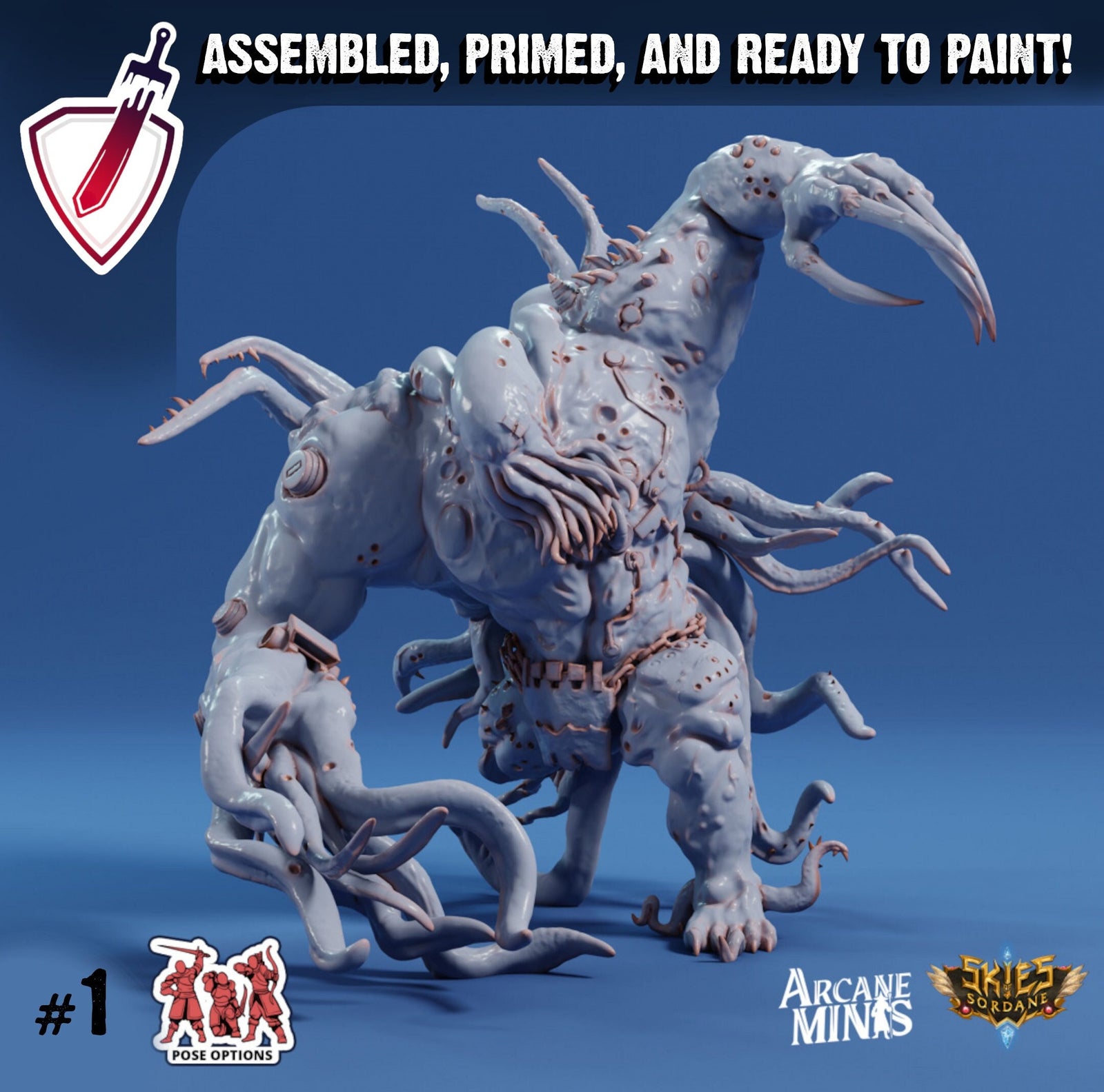 Cuthari Brute | Miniatures by Arcane Minis | Great for Tabletop Gaming, D&D, Pathfinder, and Painting | Assembled and Primed - Brush and Battle