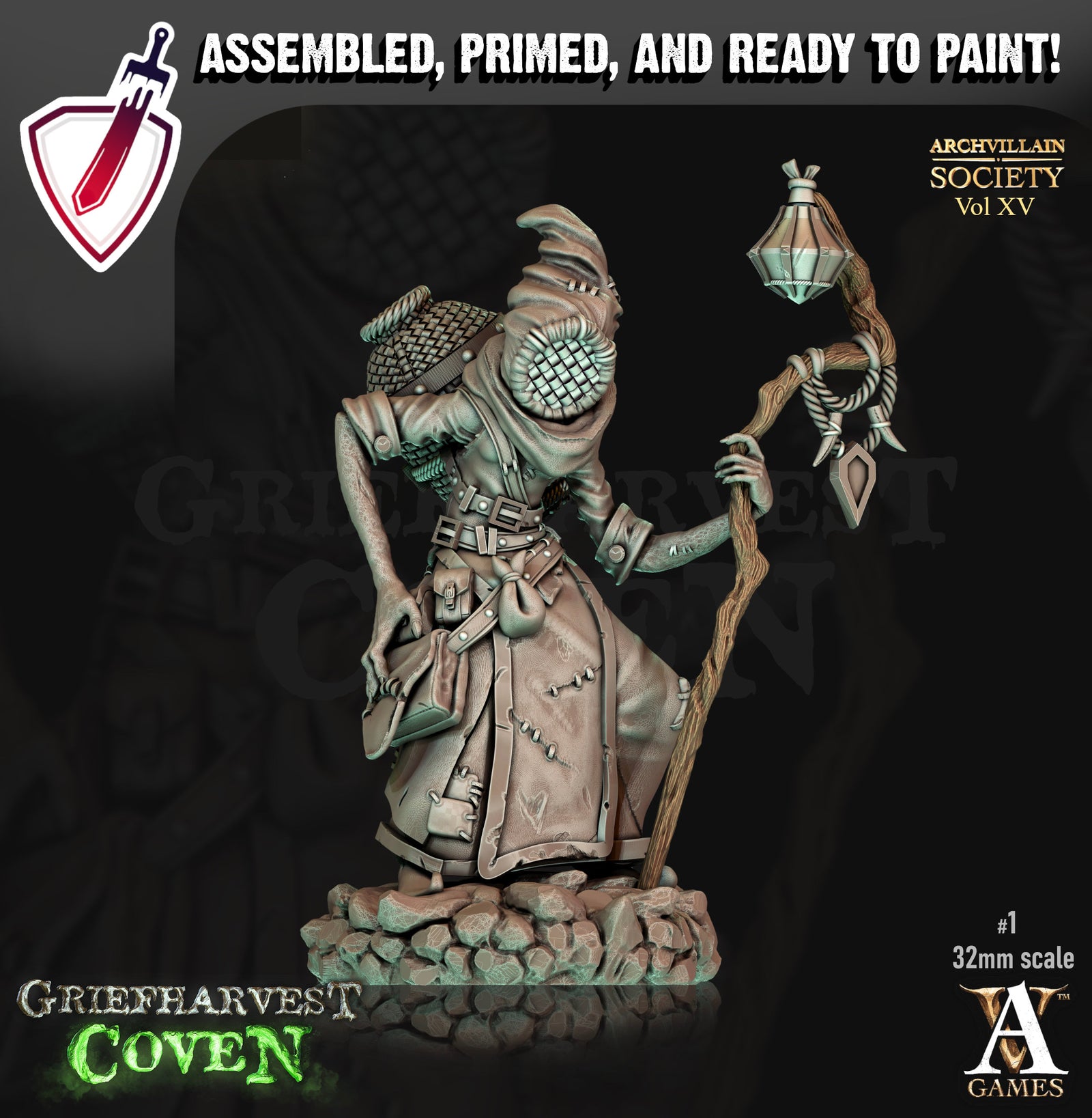 Heroes Vol. XV | Miniatures by Archvillain Games | Resin mini for tabletop gaming, D&D, Pathfinder, painting | Assembled and Primed - Brush and Battle