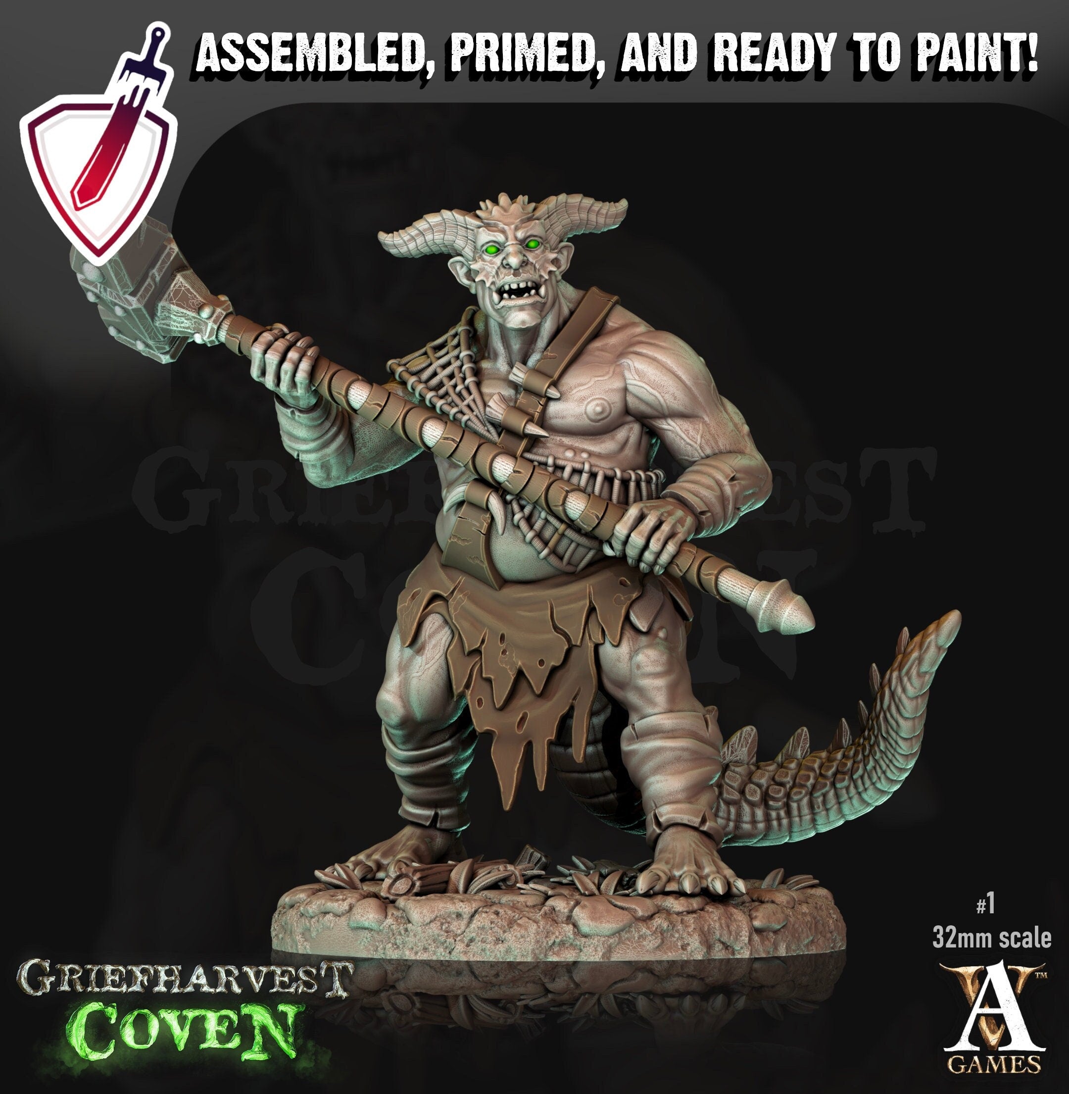 Defiled Hagservants | Miniatures by Archvillain Games | Resin Mini for Tabletop Gaming, D&D, Pathfinder, Painting | Assembled and Primed - Brush and Battle