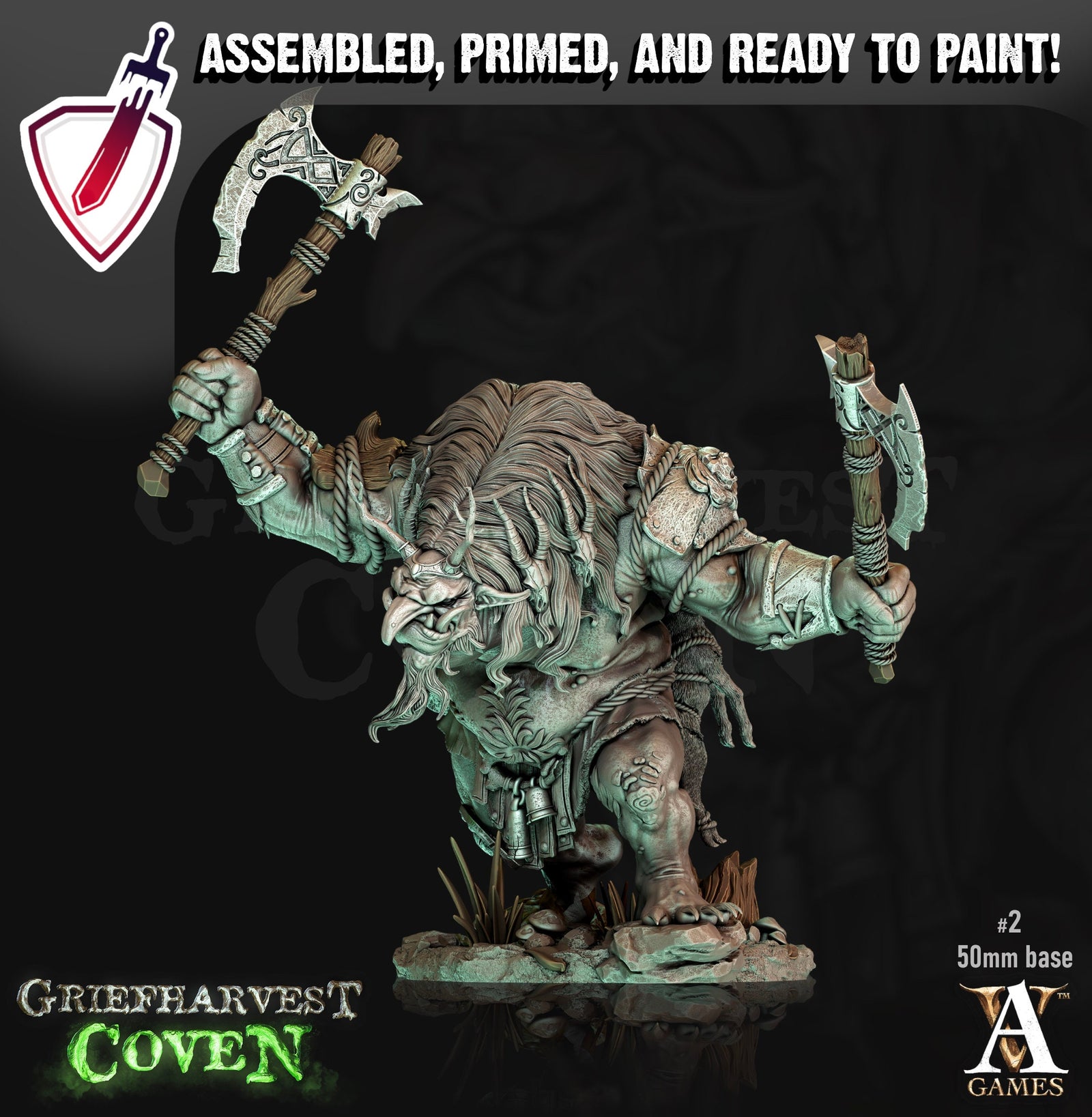 Bog Trolls | Miniatures by Archvillain Games | Resin Mini for Tabletop Gaming, D&D, Pathfinder, Painting | Assembled and Primed - Brush and Battle