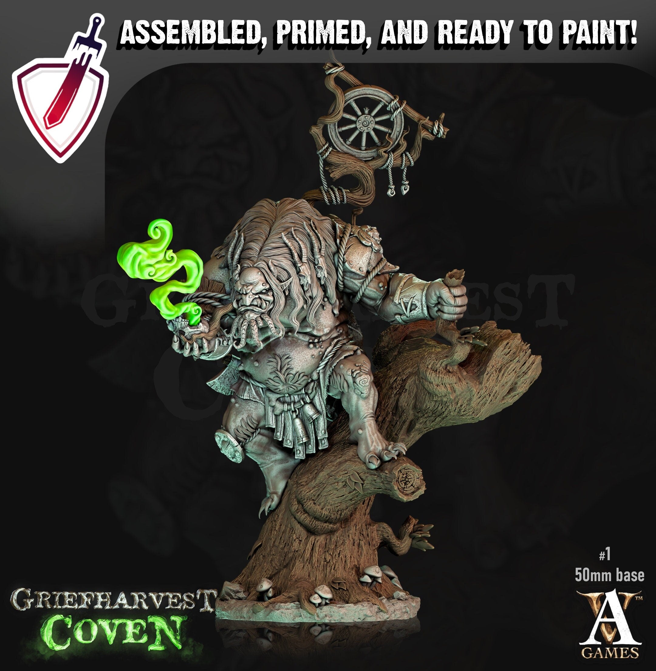 Bog Trolls | Miniatures by Archvillain Games | Resin Mini for Tabletop Gaming, D&D, Pathfinder, Painting | Assembled and Primed - Brush and Battle
