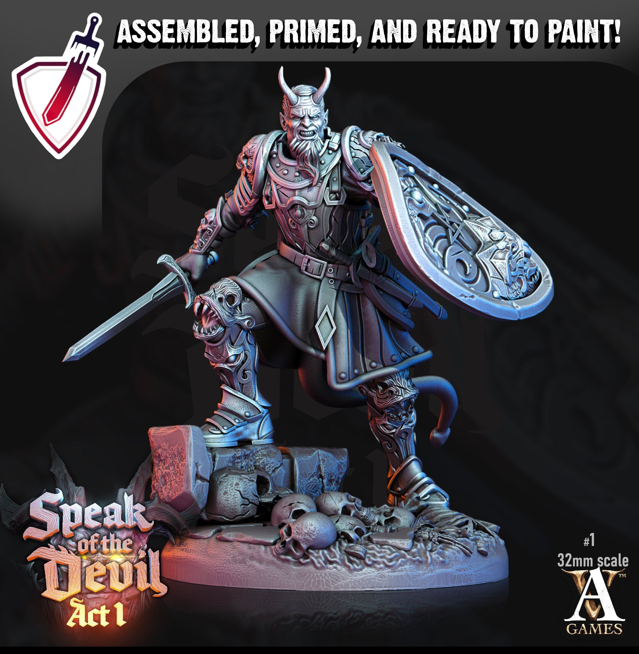 Hellfire Inquisitor | Miniatures by Archvillain Games | Resin Mini for Tabletop Gaming, D&D, Pathfinder, Painting | Assembled and Primed - Brush and Battle