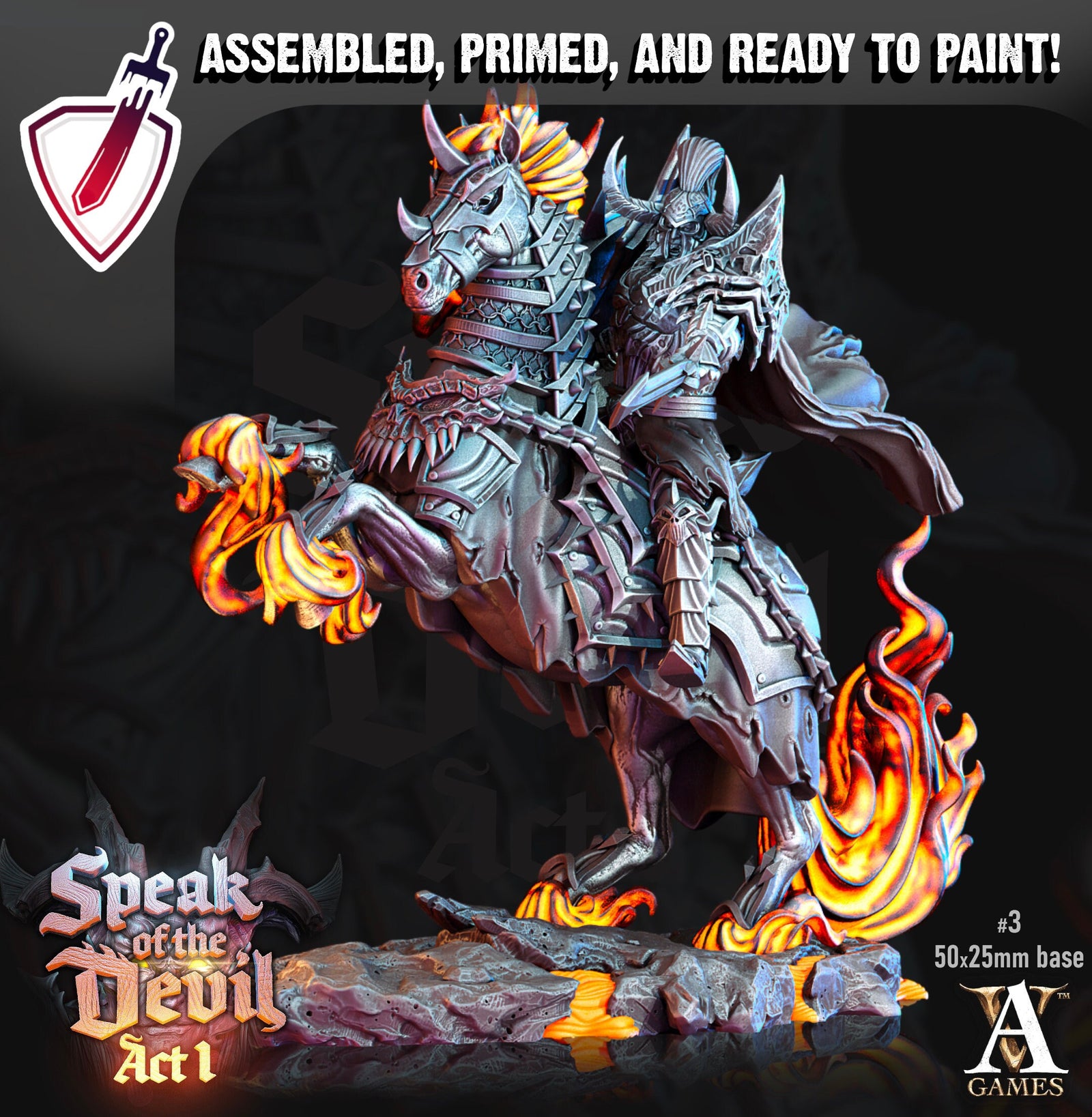 Hellknight | Miniatures by Archvillain Games | Resin Mini for Tabletop Gaming, D&D, Pathfinder, Painting | Assembled and Primed - Brush and Battle