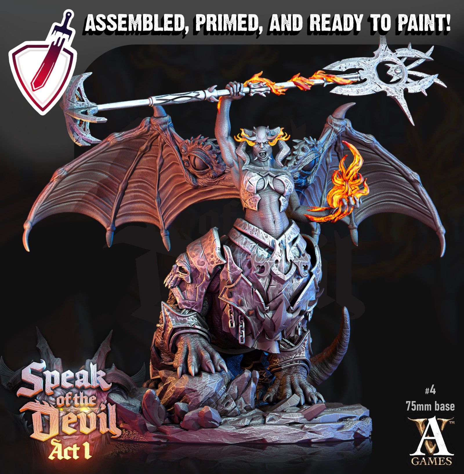 Kartaroth | Miniatures by Archvillain Games | Resin Mini for Tabletop Gaming, D&D, Pathfinder, Painting | Assembled and Primed - Brush and Battle