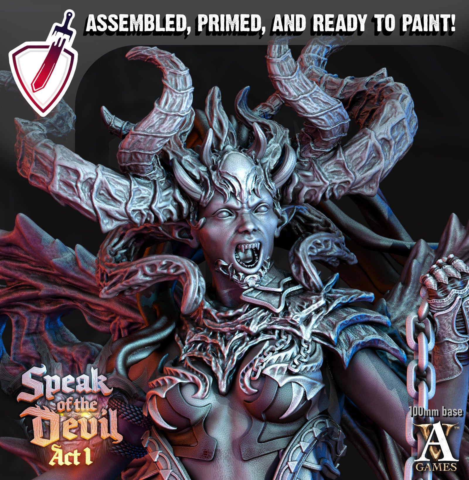 Fierna | Miniatures by Archvillain Games | Resin Mini for Tabletop Gaming, D&D, Pathfinder, Painting | Assembled and Primed - Brush and Battle