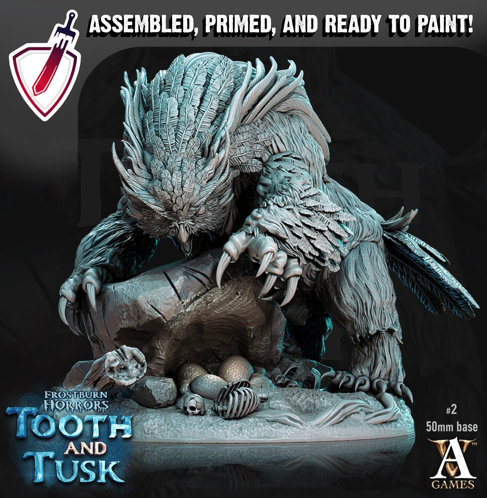 Owlbears | Miniatures by Archvillain Games | Resin Mini for Tabletop Gaming, D&D, Pathfinder, Painting | Assembled and Primed - Brush and Battle