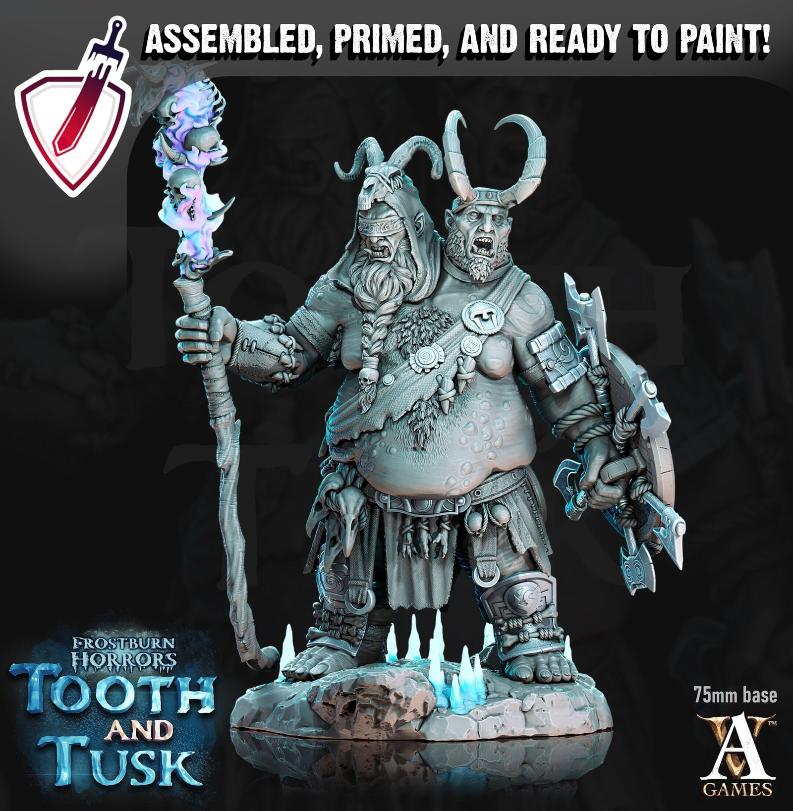 Jugar Twicefrozen | Miniatures by Archvillain Games | Resin Mini for Tabletop Gaming, D&D, Pathfinder, Painting | Assembled and Primed - Brush and Battle