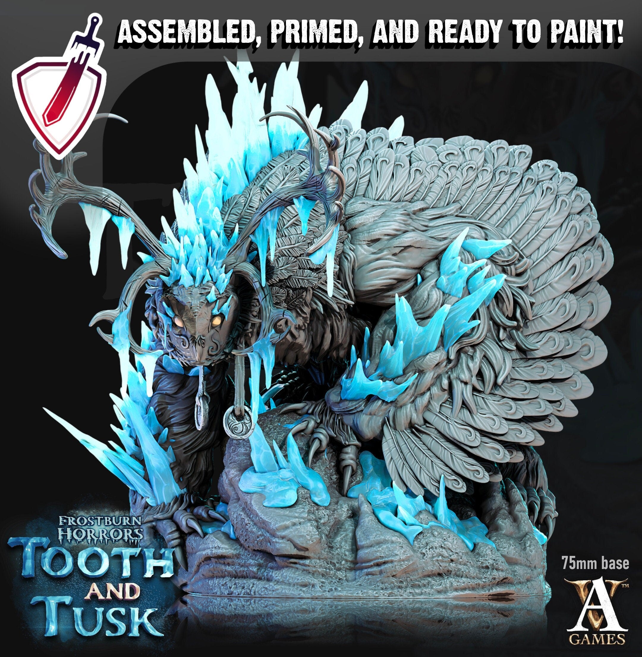 Talva - Claw of Winter | Miniatures by Archvillain Games | Resin Mini for Tabletop Gaming, D&D, Pathfinder, Painting | Assembled and Primed - Brush and Battle