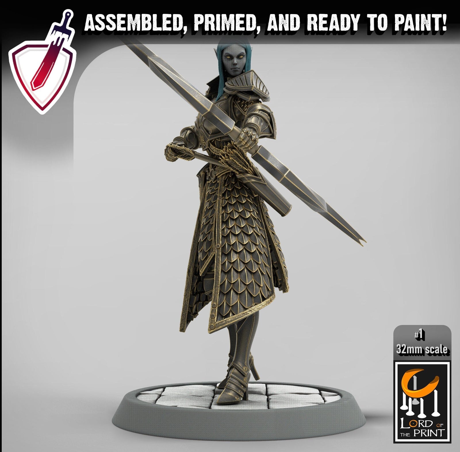 Elf Archers | Miniatures by Lord of the Print | Resin mini for tabletop gaming, D&D, Pathfinder, and painting | Assembled and Primed - Brush and Battle