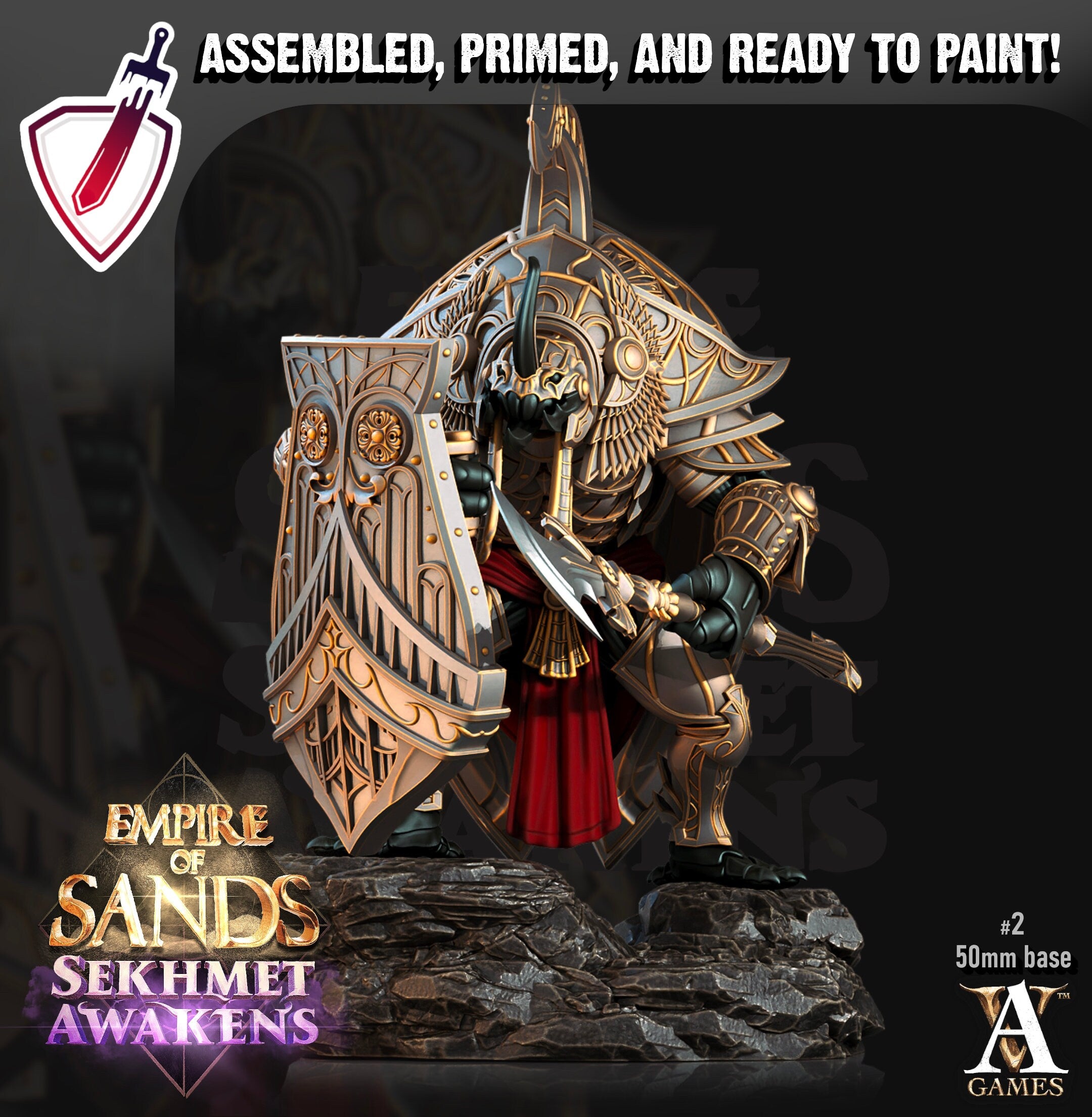 Golden Scarabs | Miniatures by Archvillain Games | Resin mini for tabletop gaming, D&D, Pathfinder, and painting | Assembled and Primed - Brush and Battle