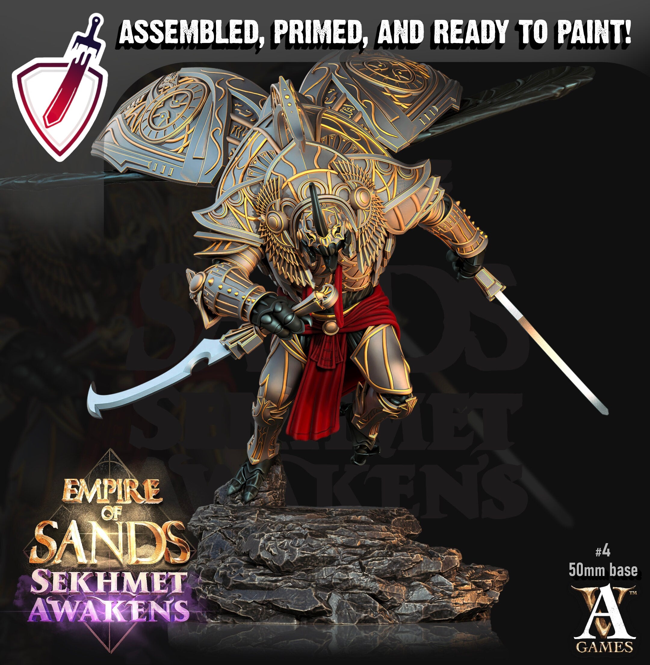 Golden Scarabs | Miniatures by Archvillain Games | Resin mini for tabletop gaming, D&D, Pathfinder, and painting | Assembled and Primed - Brush and Battle