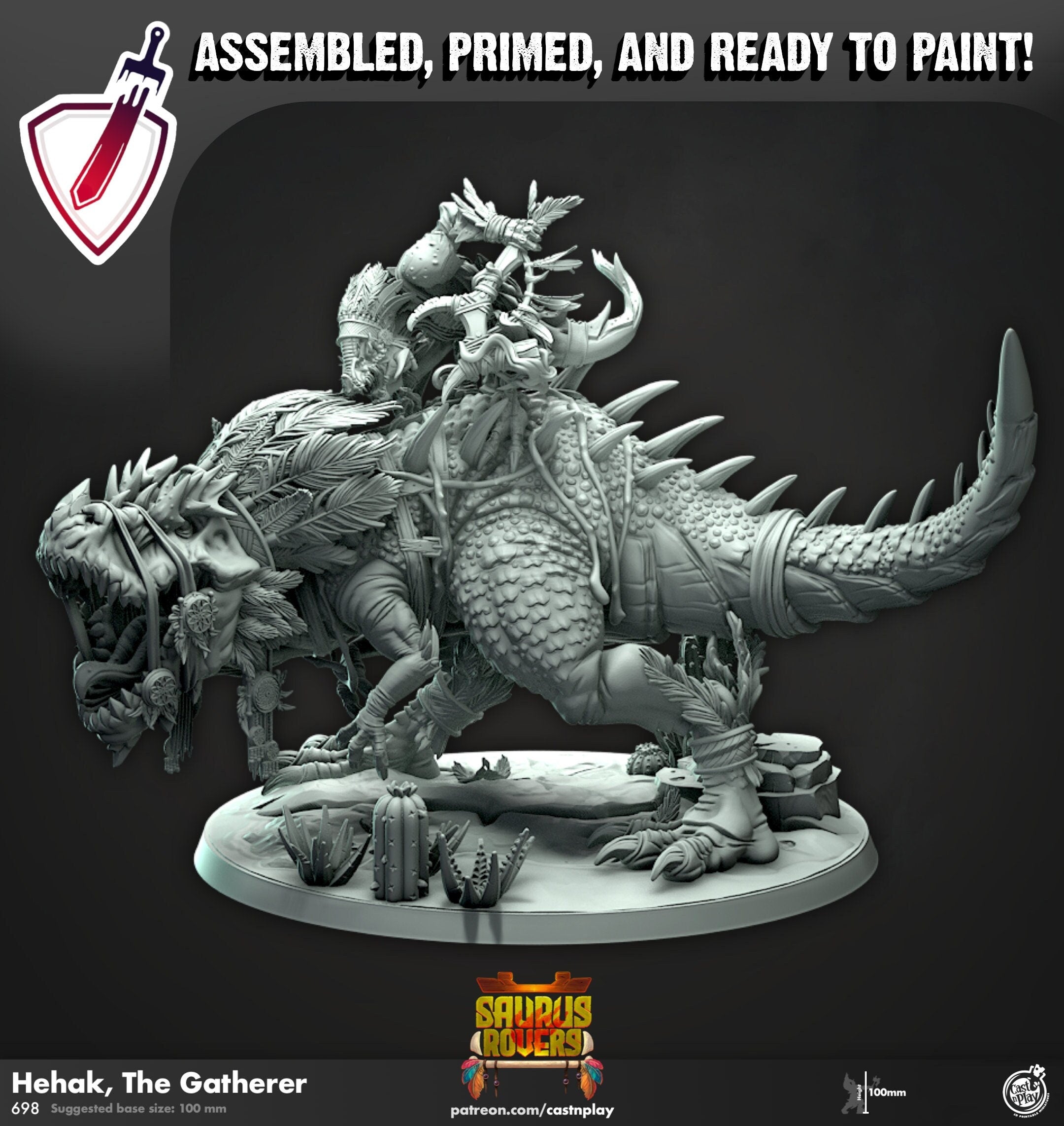 Hehak, The Gatherer | Miniature by Cast n Play | Mini for tabletop gaming, D&D, Pathfinder, and painting | Assembled and Primed - Brush and Battle