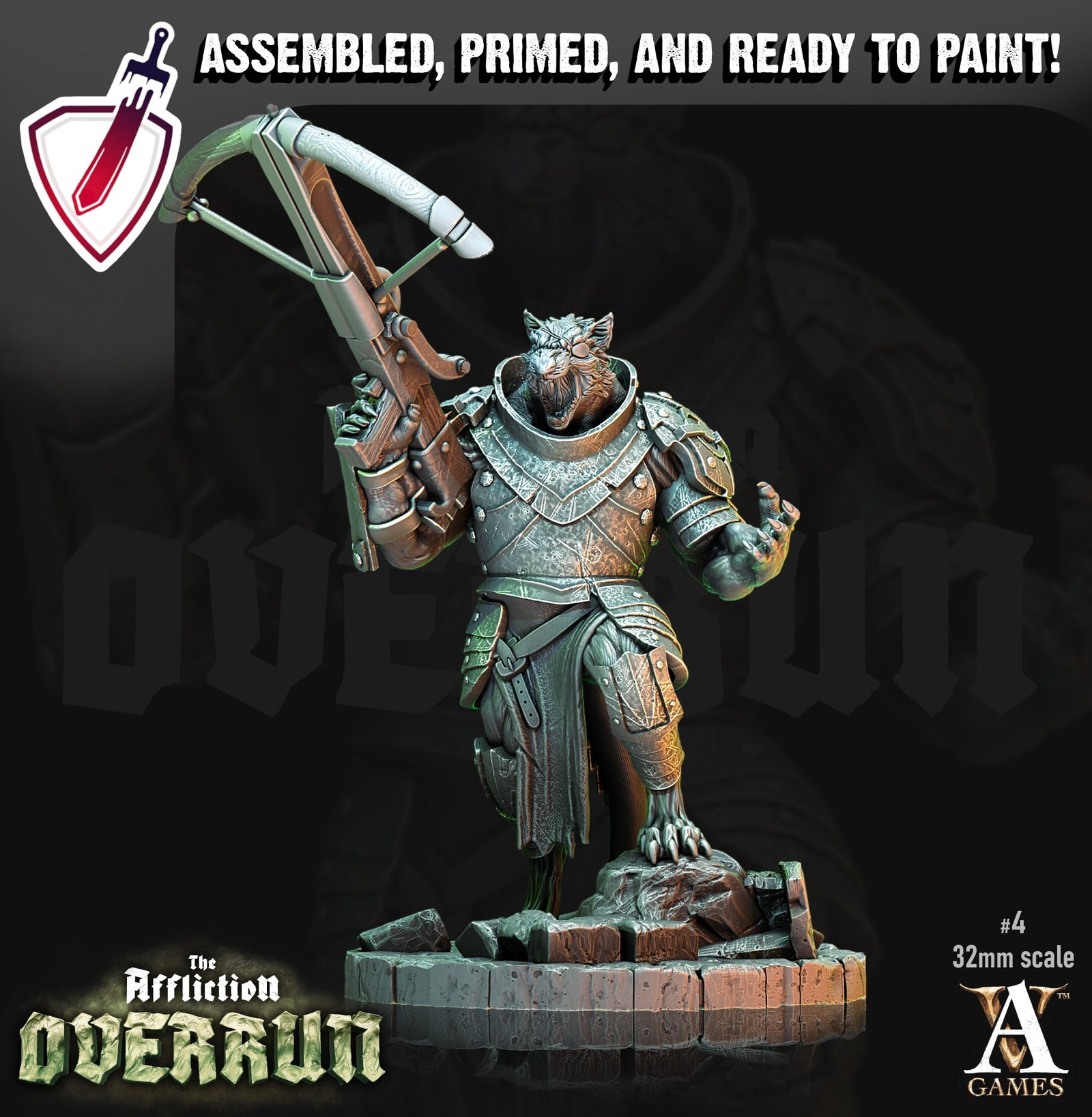 Rat Arbalesters | Miniatures by Archvillain Games | Resin Mini for Tabletop Gaming, D&D, Pathfinder, Painting | Assembled and Primed - Brush and Battle