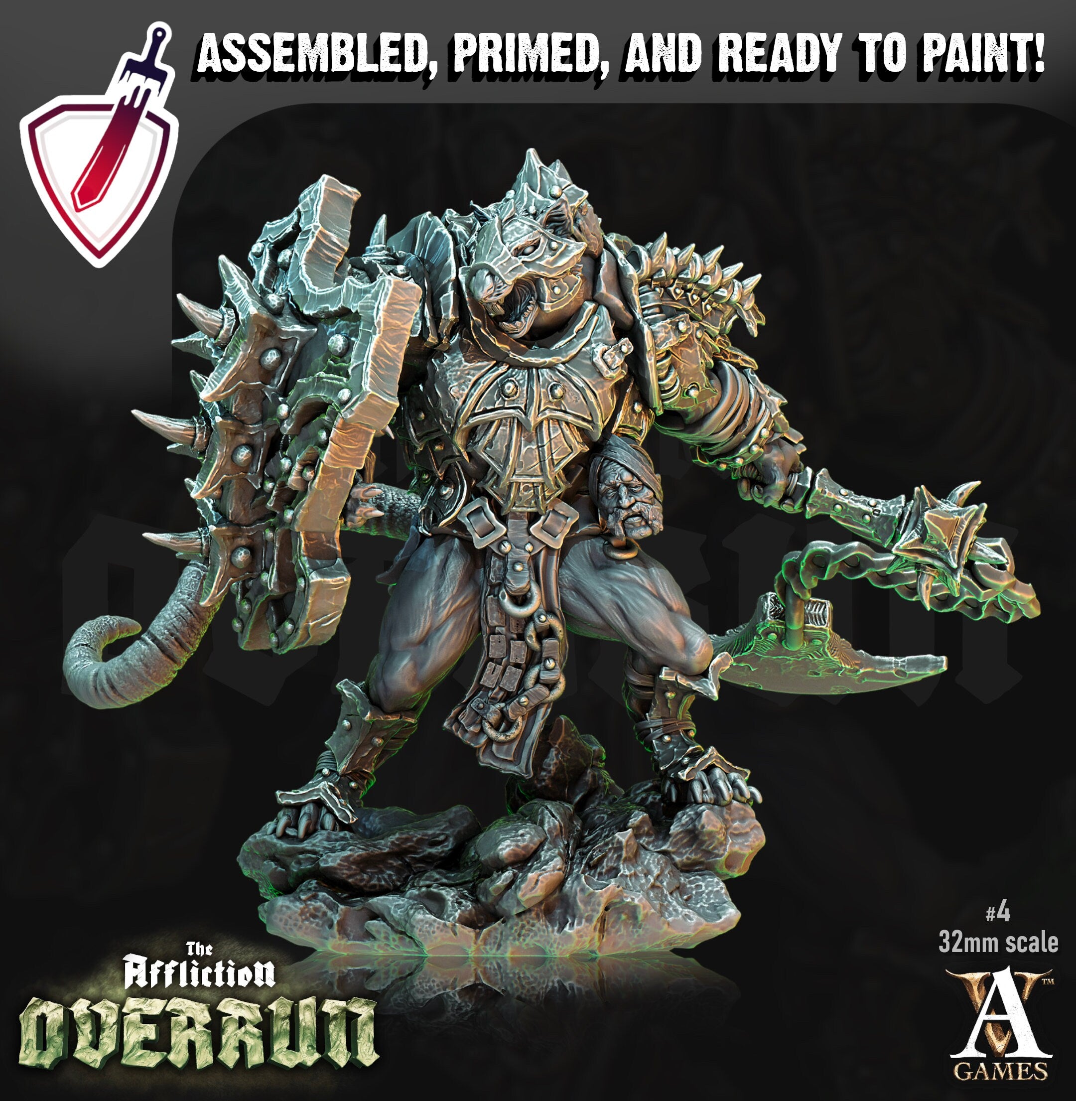 Rat Warmongers | Miniatures by Archvillain Games | Resin Mini for Tabletop Gaming, D&D, Pathfinder, Painting | Assembled and Primed - Brush and Battle