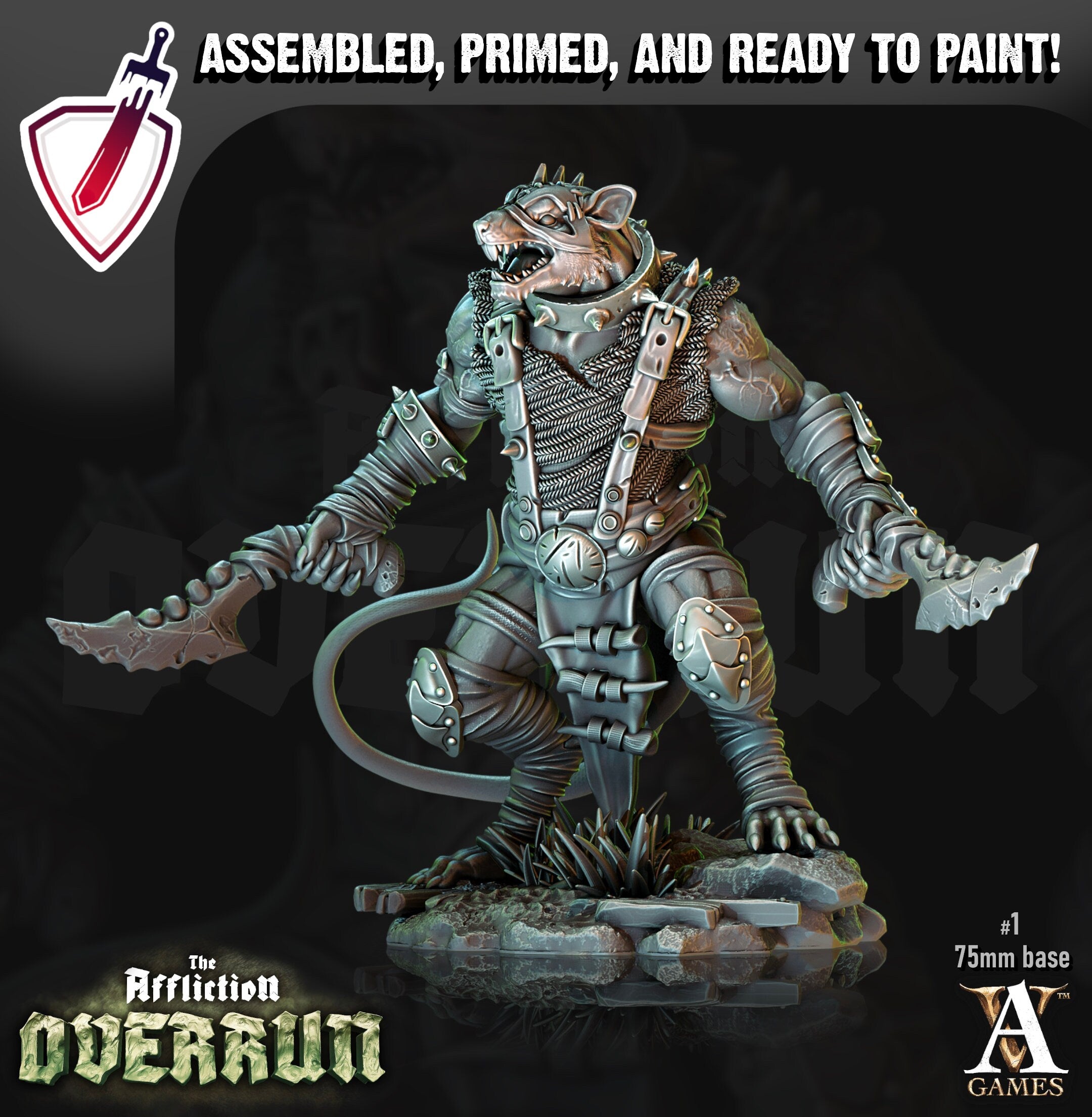 Rat Reavers | Miniatures by Archvillain Games | Resin Mini for Tabletop Gaming, D&D, Pathfinder, Painting | Assembled and Primed - Brush and Battle