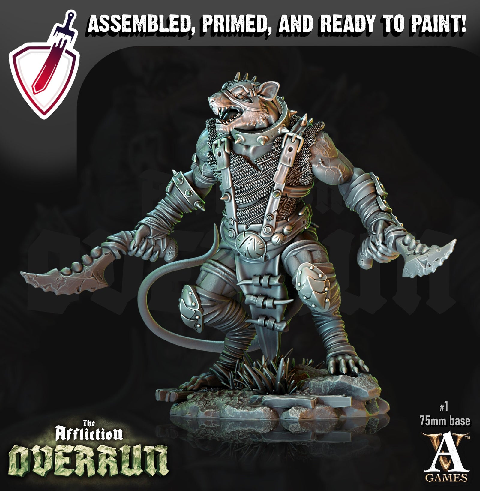 Rat Reavers | Miniatures by Archvillain Games | Resin Mini for Tabletop Gaming, D&D, Pathfinder, Painting | Assembled and Primed - Brush and Battle