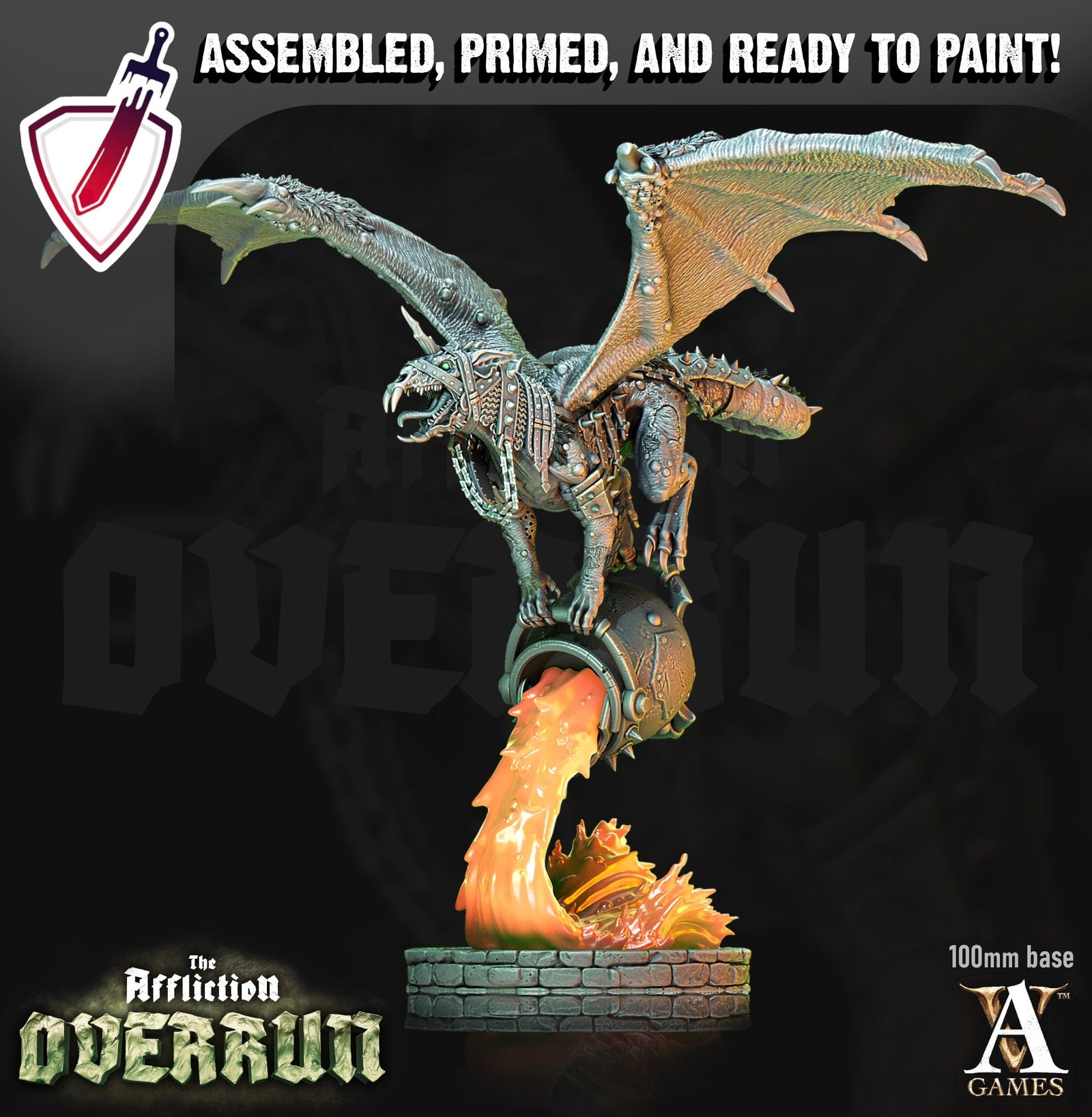 Snut Rat Dragon | (Large) Miniature by Archvillain Games | Resin Mini for Tabletop Gaming, D&D, Pathfinder, Painting | Assembled and Primed - Brush and Battle