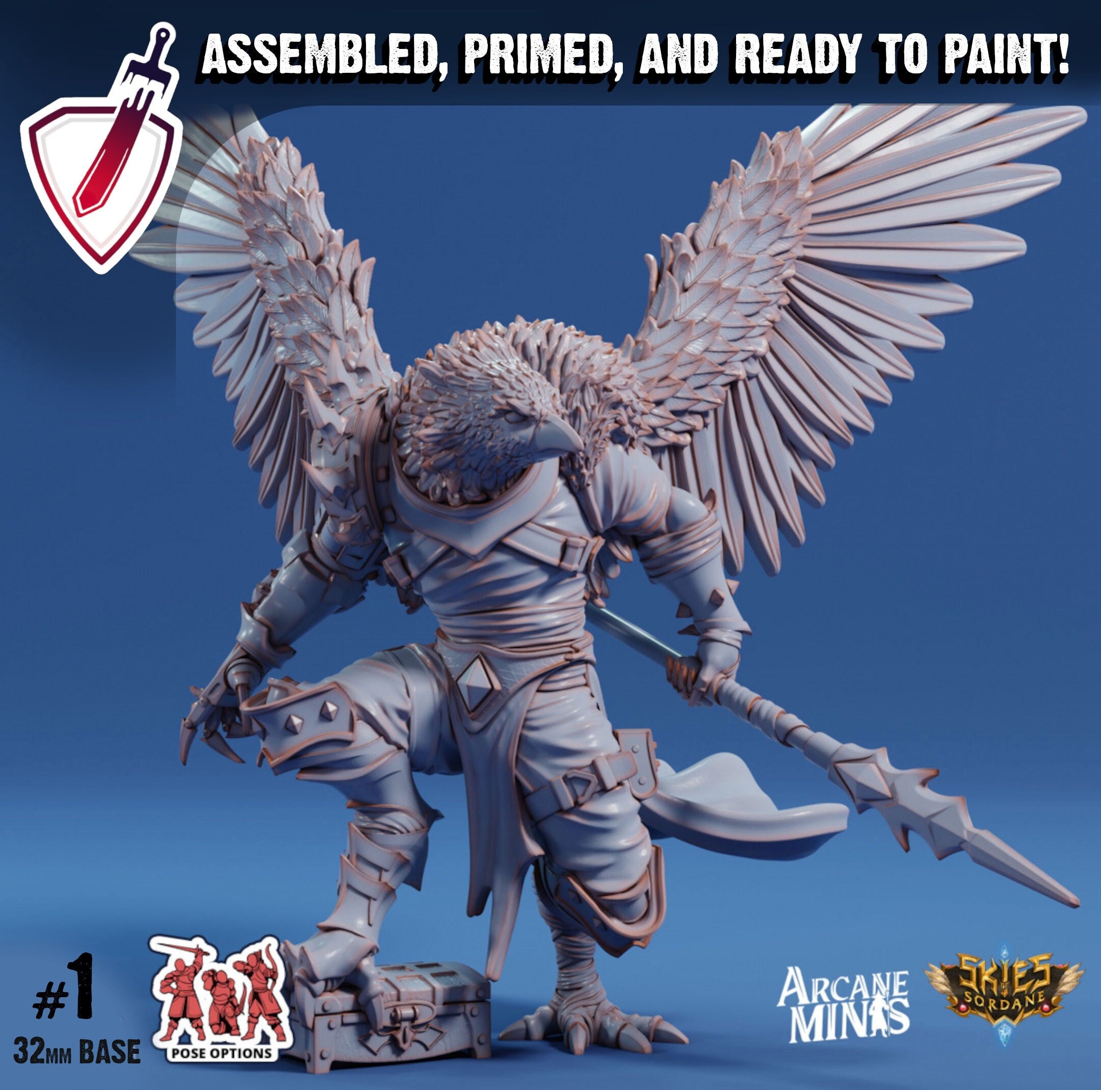 Avensari Hunter | Miniatures by Arcane Minis | Great for Tabletop Gaming, D&D, Pathfinder, and Painting | Assembled and Primed - Brush and Battle