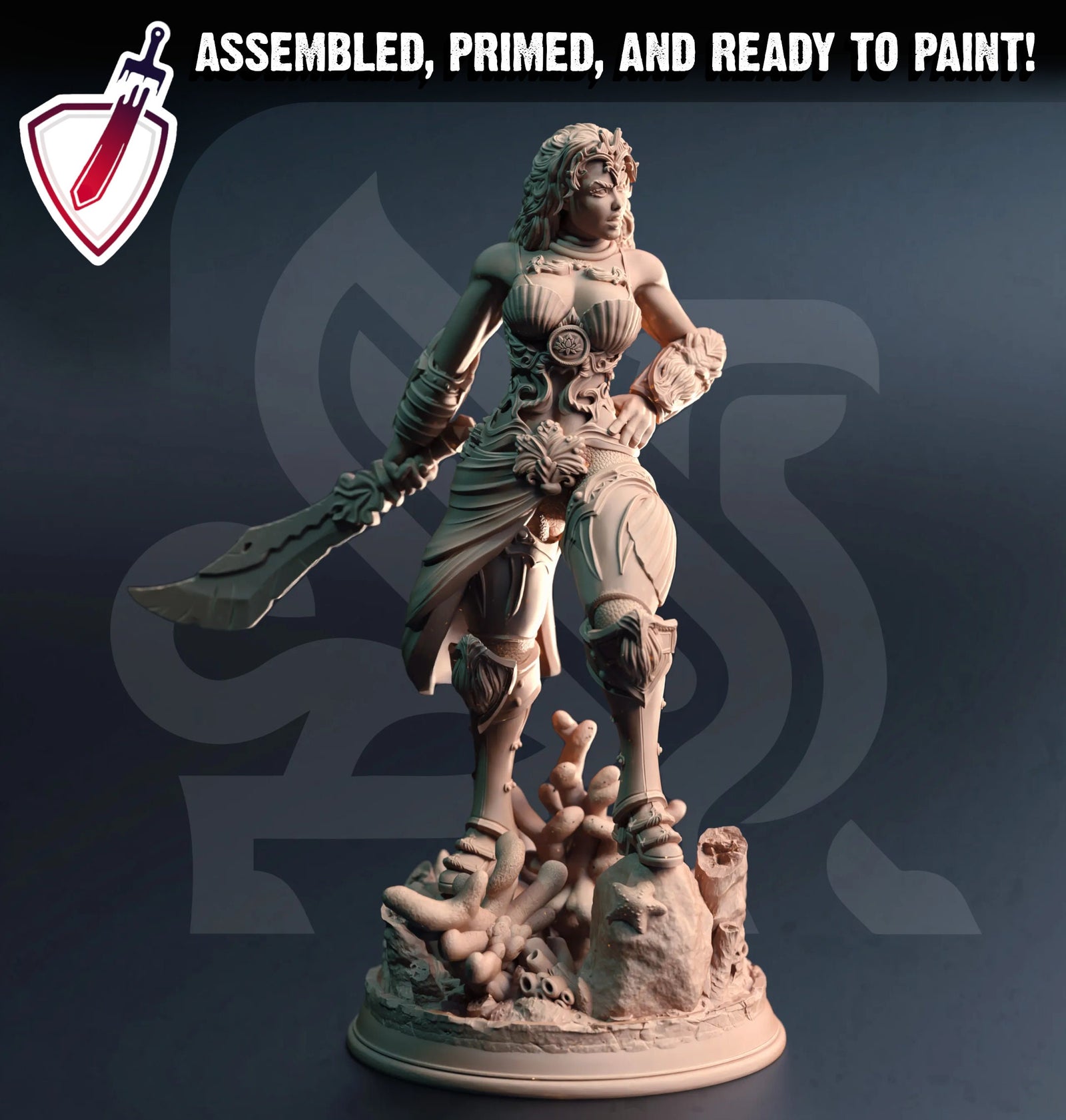 Inedra-Ki – The Wave Breaker | Miniature by DM Stash | Great for Tabletop Gaming, D&D, Pathfinder, and Painting | Assembled and Primed - Brush and Battle