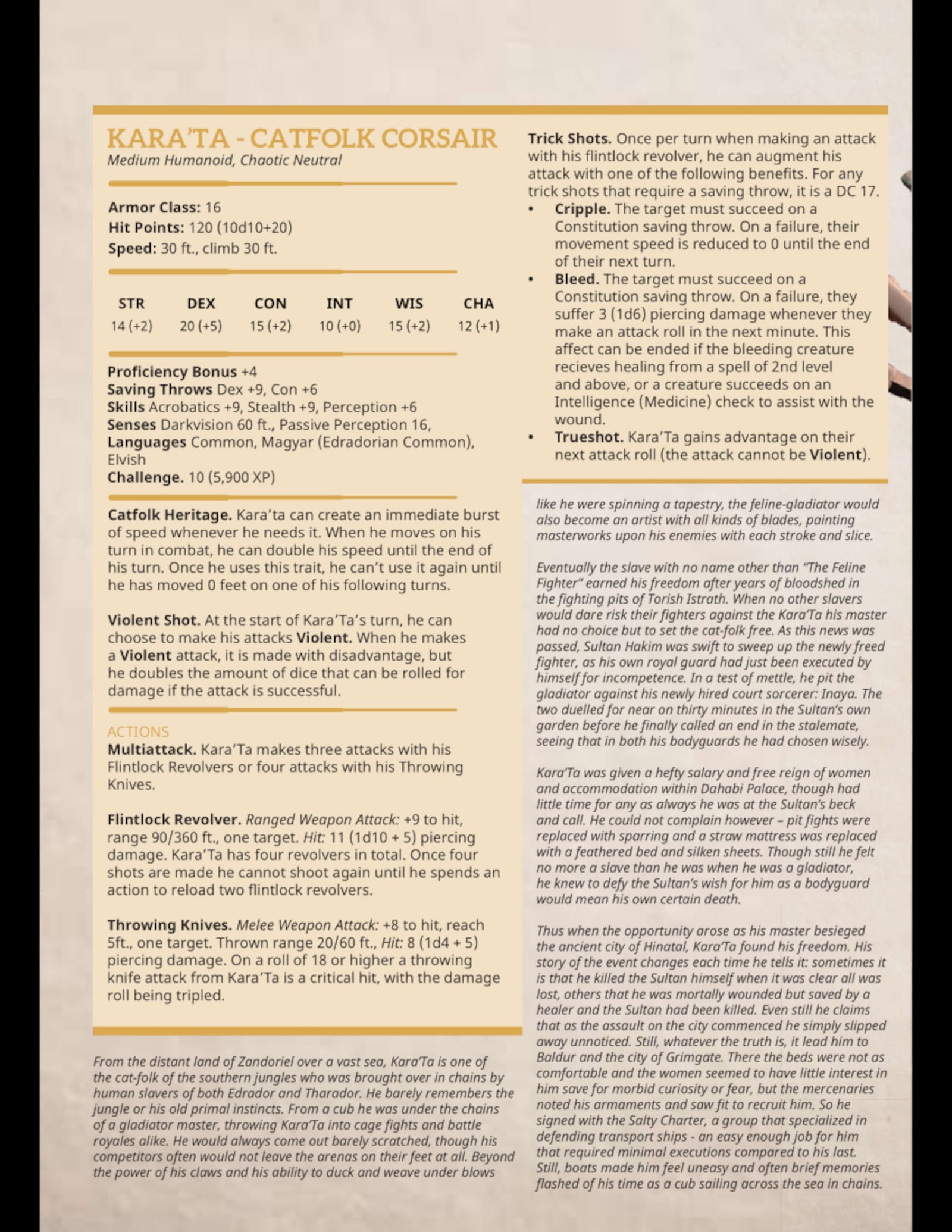 Kara’Ta – The Catfolk Corsair | Miniature by DM Stash | Great for Tabletop Gaming, D&D, Pathfinder, and Painting | Assembled and Primed - Brush and Battle