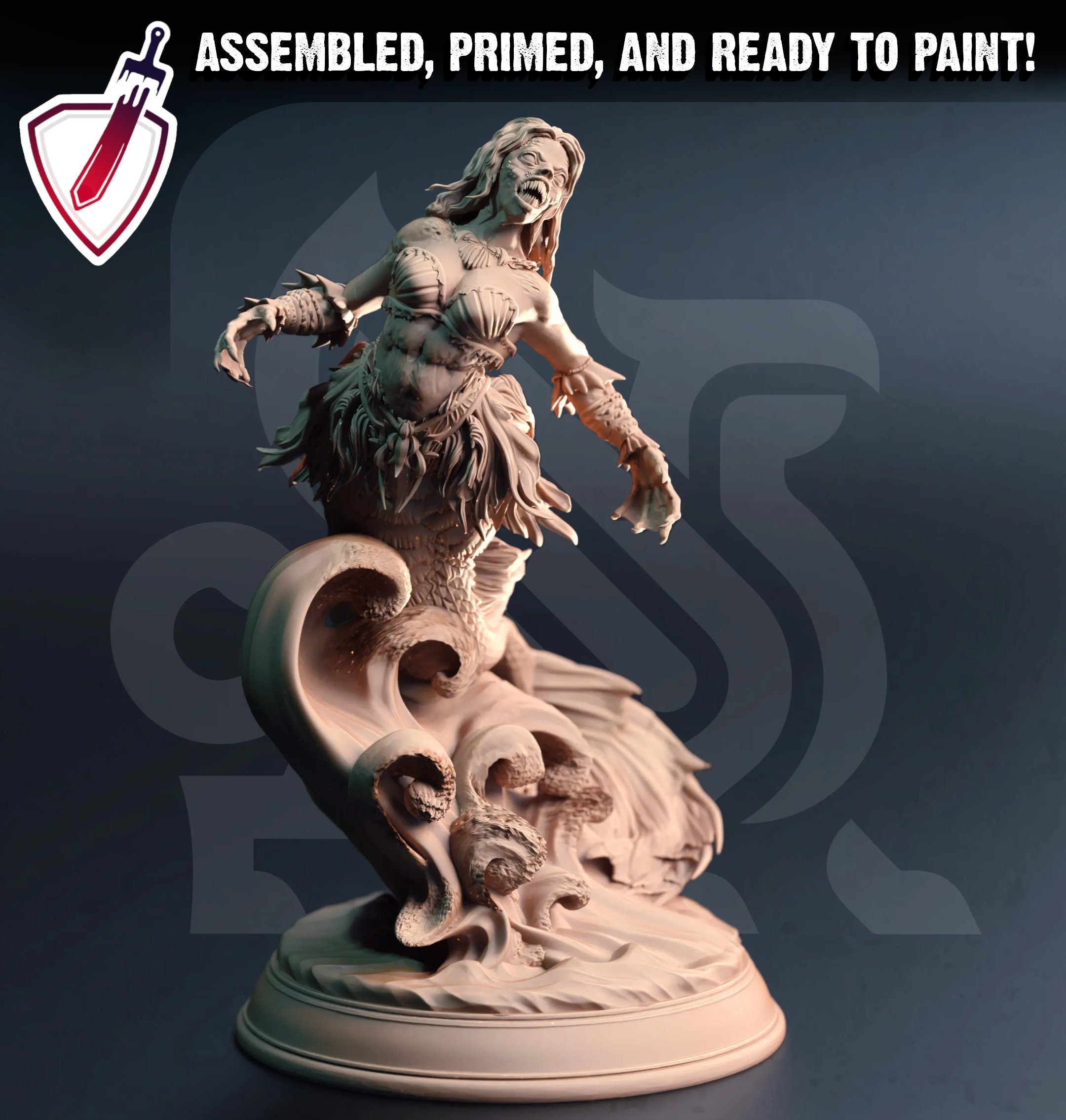Dyriani – Sirens of the Deep (Attack) | Mini by DM Stash | Great for Tabletop Gaming, D&D, Pathfinder, and Painting | Assembled and Primed - Brush and Battle
