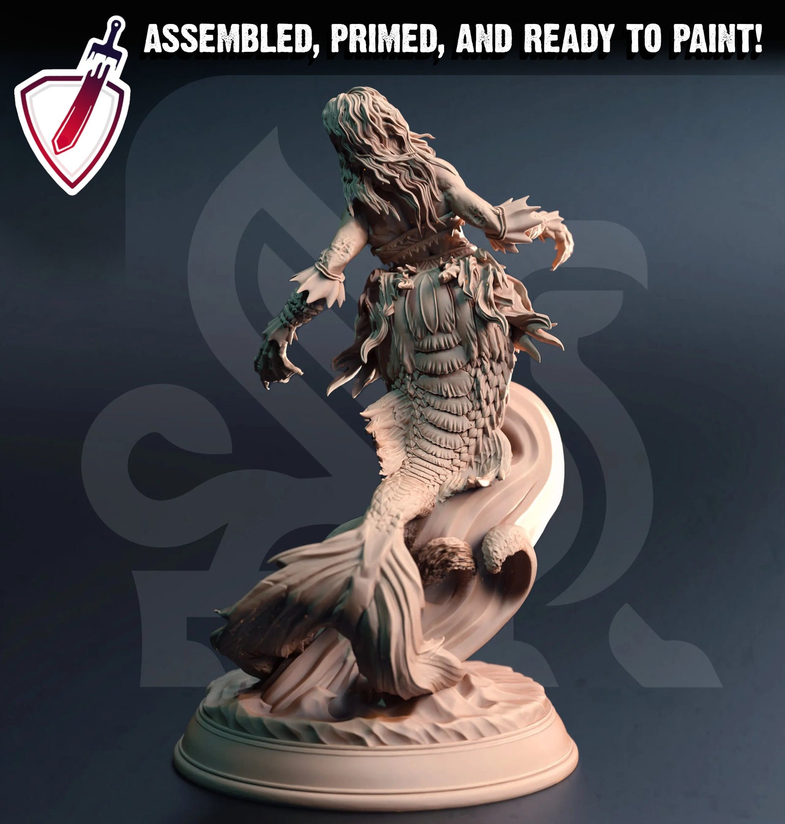 Dyriani – Sirens of the Deep (Attack) | Mini by DM Stash | Great for Tabletop Gaming, D&D, Pathfinder, and Painting | Assembled and Primed - Brush and Battle