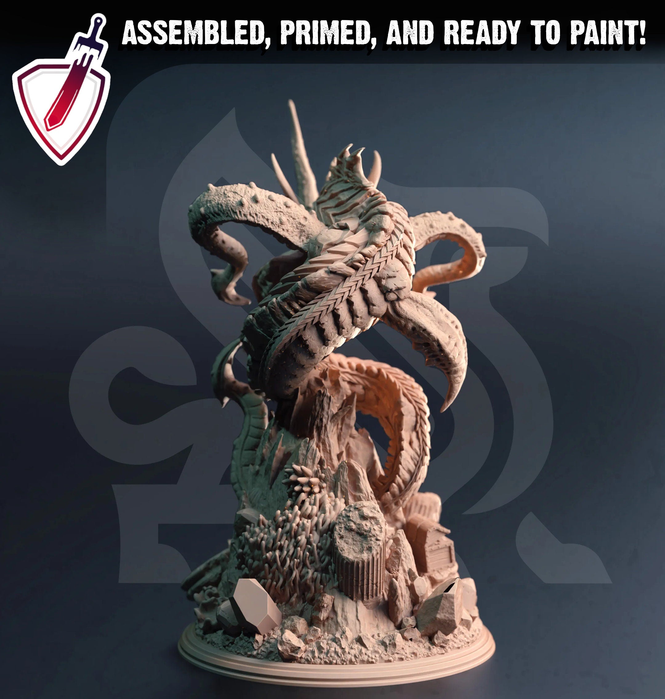 Erathul – Corrupted Leviathan | (Massive) Mini by DM Stash | Great for Tabletop Gaming, D&D, Pathfinder, and Painting | Assembled and Primed - Brush and Battle
