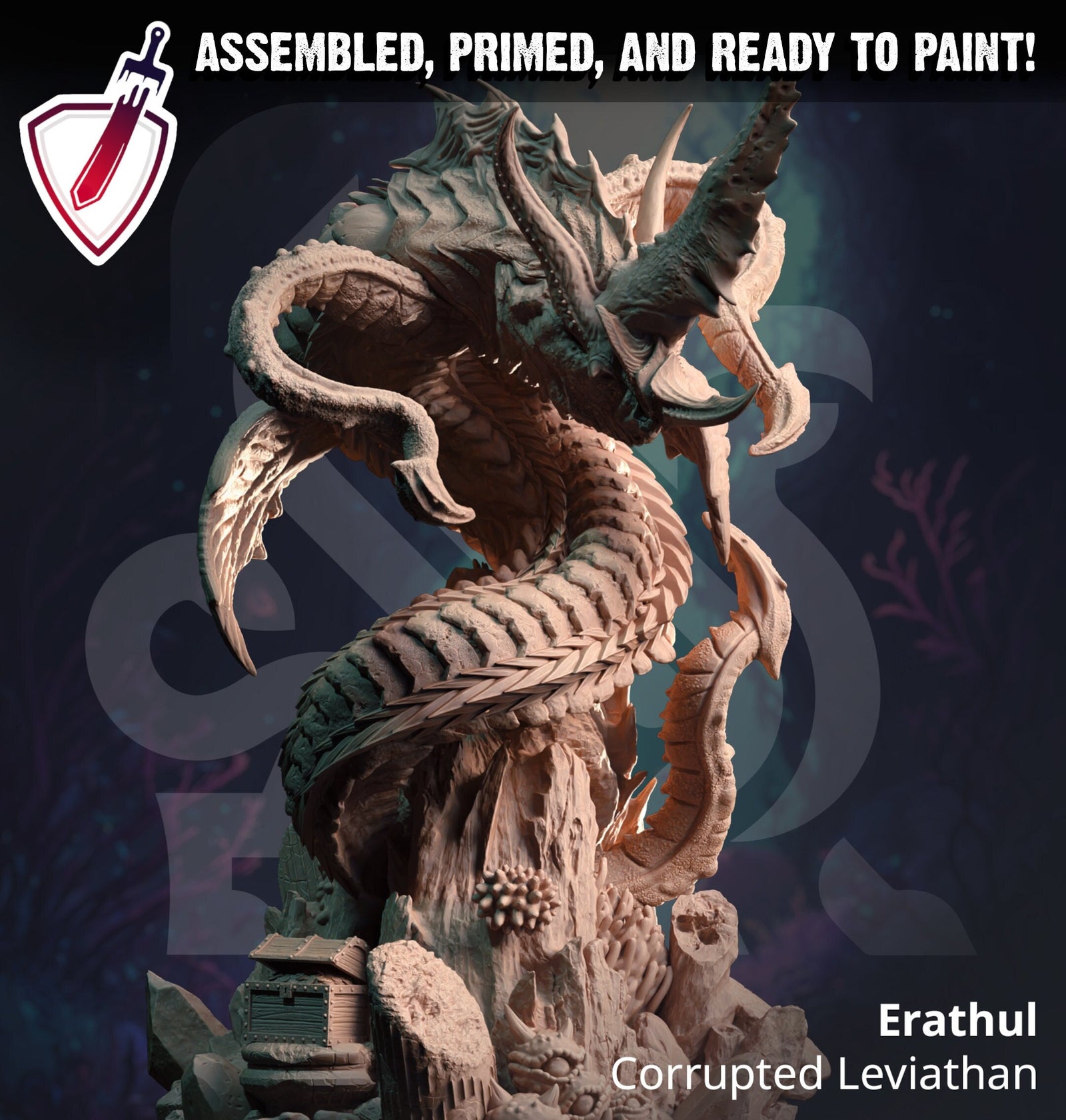 Erathul – Corrupted Leviathan | (Massive) Mini by DM Stash | Great for Tabletop Gaming, D&D, Pathfinder, and Painting | Assembled and Primed - Brush and Battle
