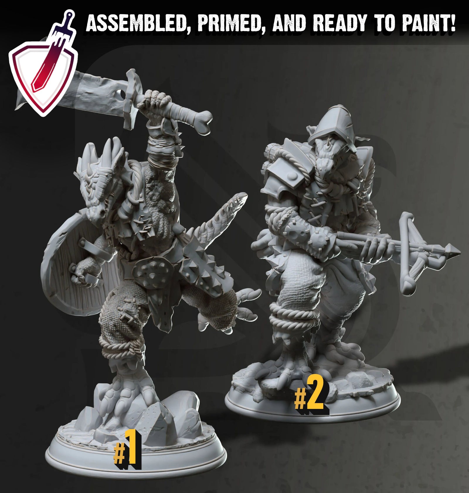 Kobold Scrappers | Miniatures by DM Stash | Great for Tabletop Gaming, D&D, Pathfinder, and Painting | Assembled and Primed - Brush and Battle