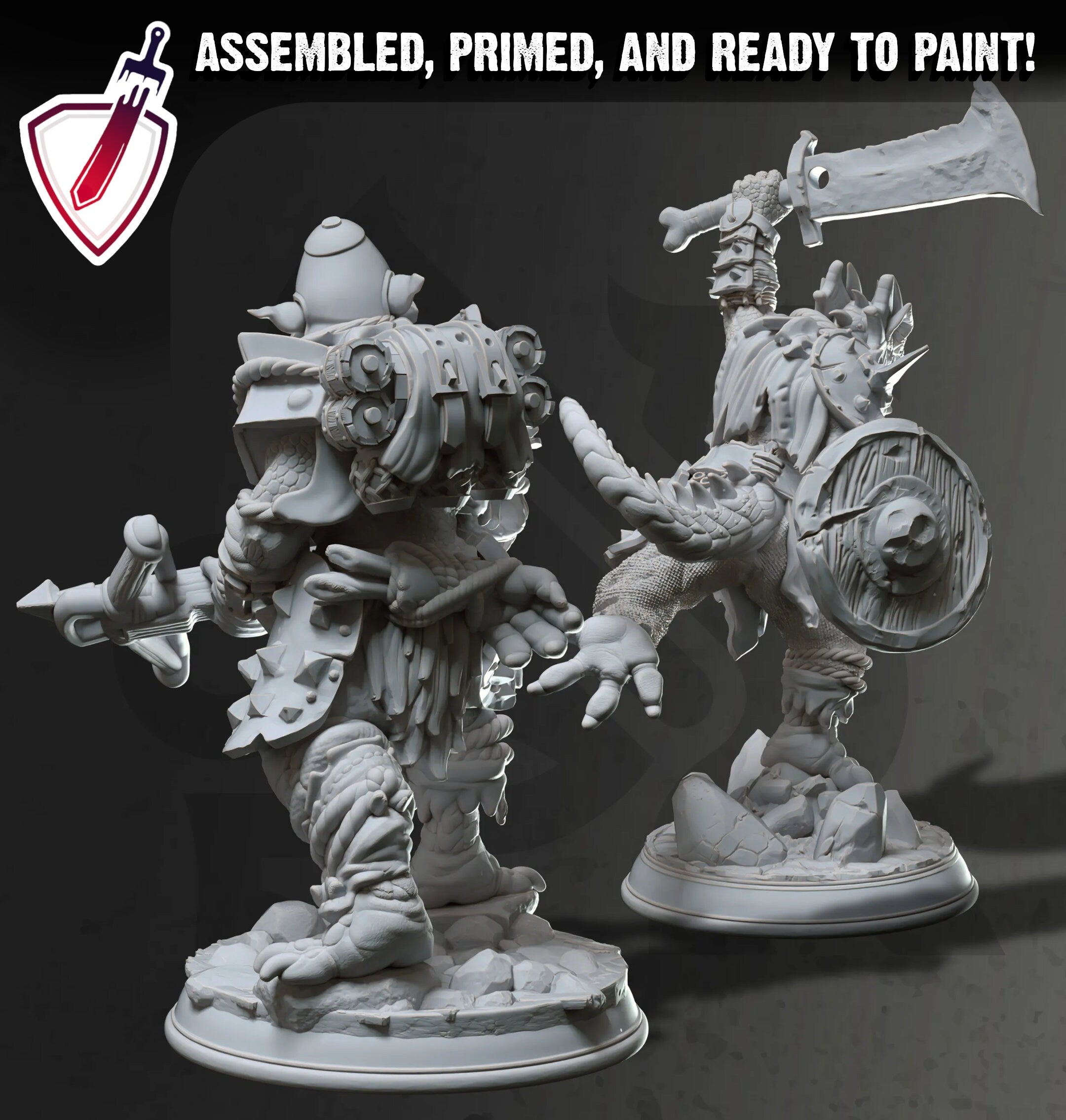 Kobold Scrappers | Miniatures by DM Stash | Great for Tabletop Gaming, D&D, Pathfinder, and Painting | Assembled and Primed - Brush and Battle