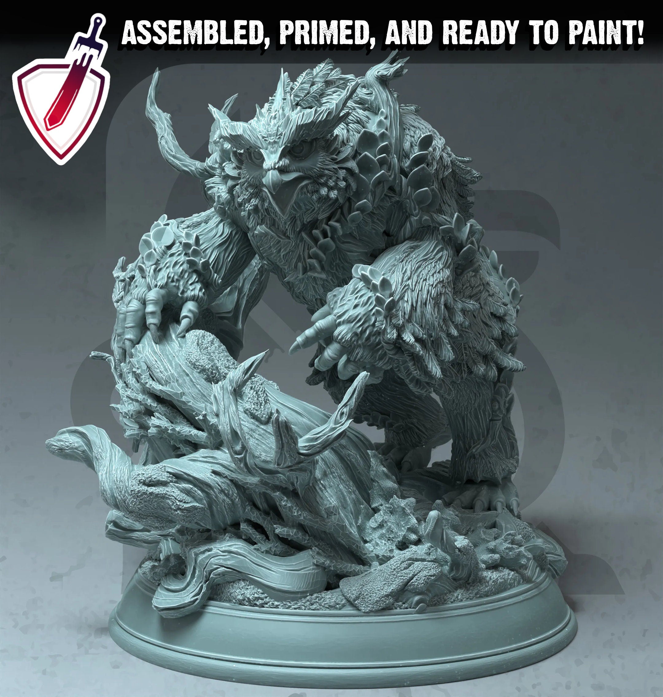 Firalyn – Fey Touched Owlbear | Miniatures by DM Stash | Great for Tabletop Gaming, D&D, Pathfinder, and Painting | Assembled and Primed - Brush and Battle