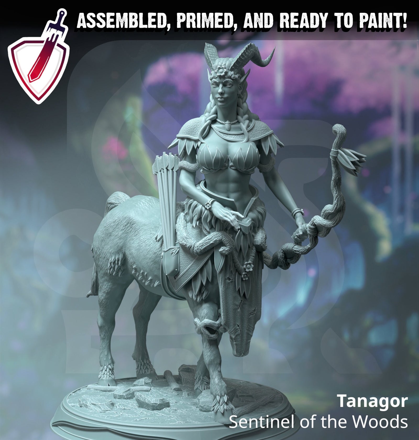 Tanagor – Sentinel of the Woods | Miniatures by DM Stash | Great for Tabletop Gaming, D&D, Pathfinder, and Painting | Assembled and Primed - Brush and Battle
