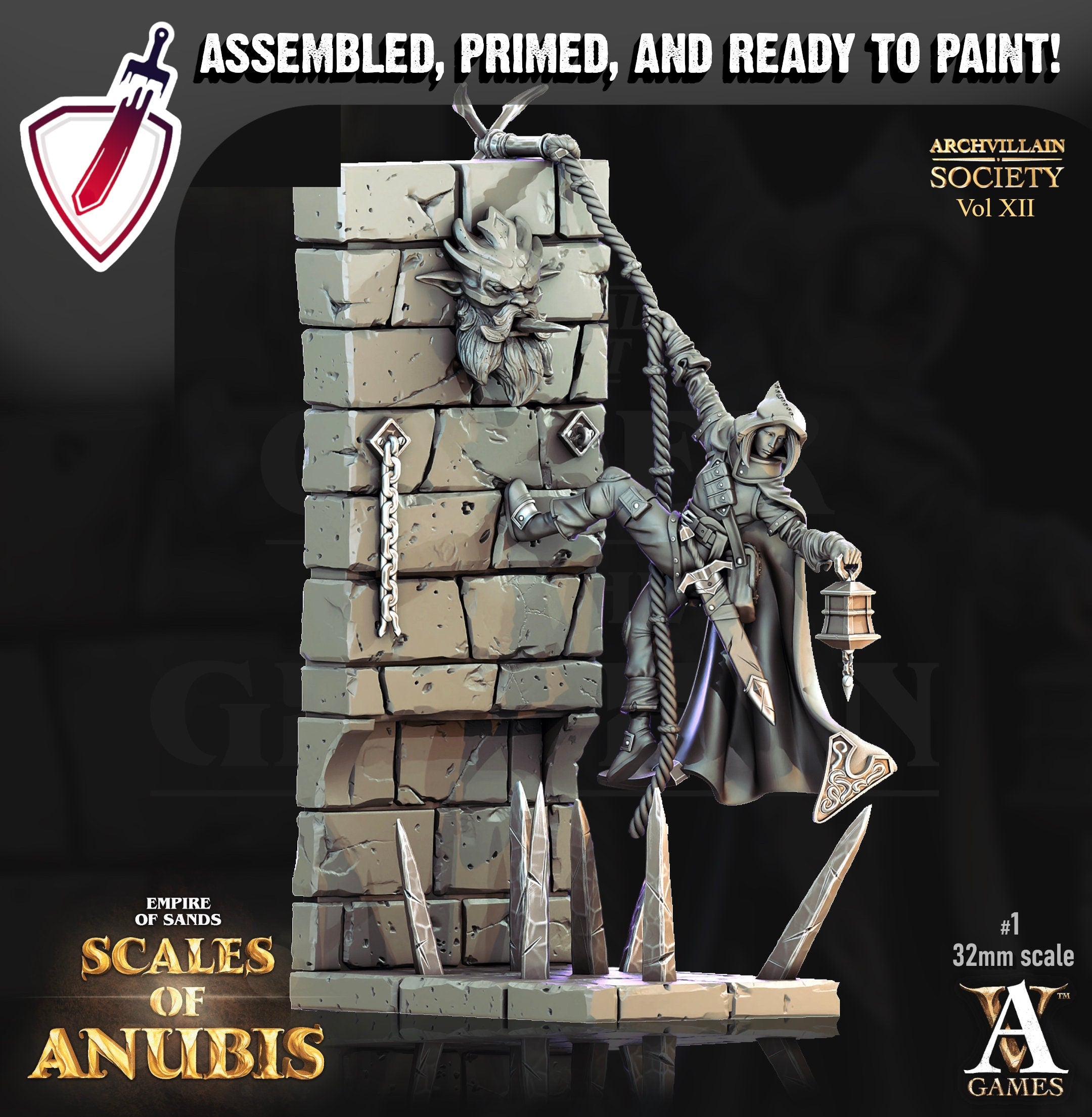 Heroes Vol. XII | Miniatures by Archvillain Games | Resin mini for tabletop gaming, D&D, Pathfinder, painting | Assembled and Primed - Brush and Battle