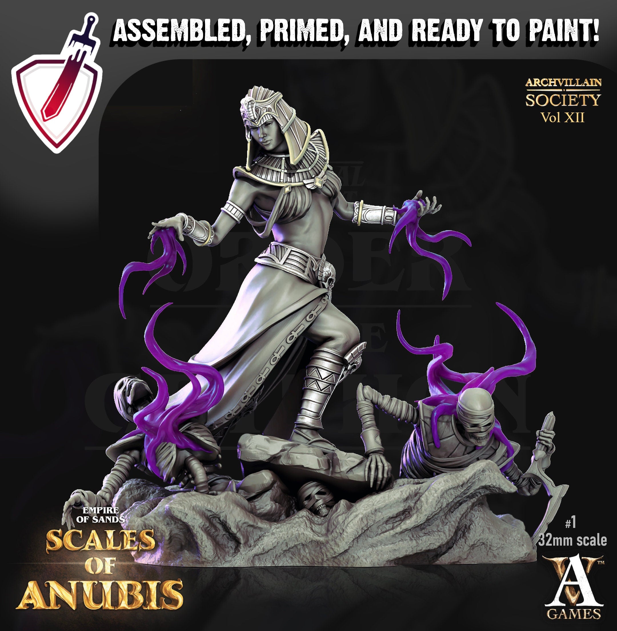Heroes Vol. XII | Miniatures by Archvillain Games | Resin mini for tabletop gaming, D&D, Pathfinder, painting | Assembled and Primed - Brush and Battle