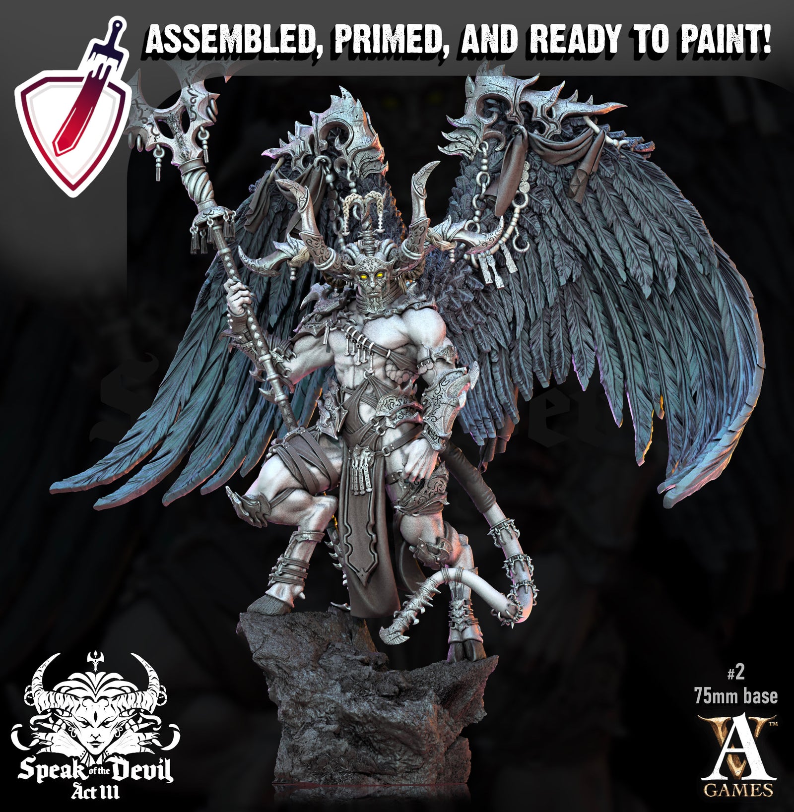 Anedos - The Lost Grace | Miniatures by Archvillain Games | Mini for tabletop gaming, D&D, Pathfinder, and painting | Assembled and Primed - Brush and Battle