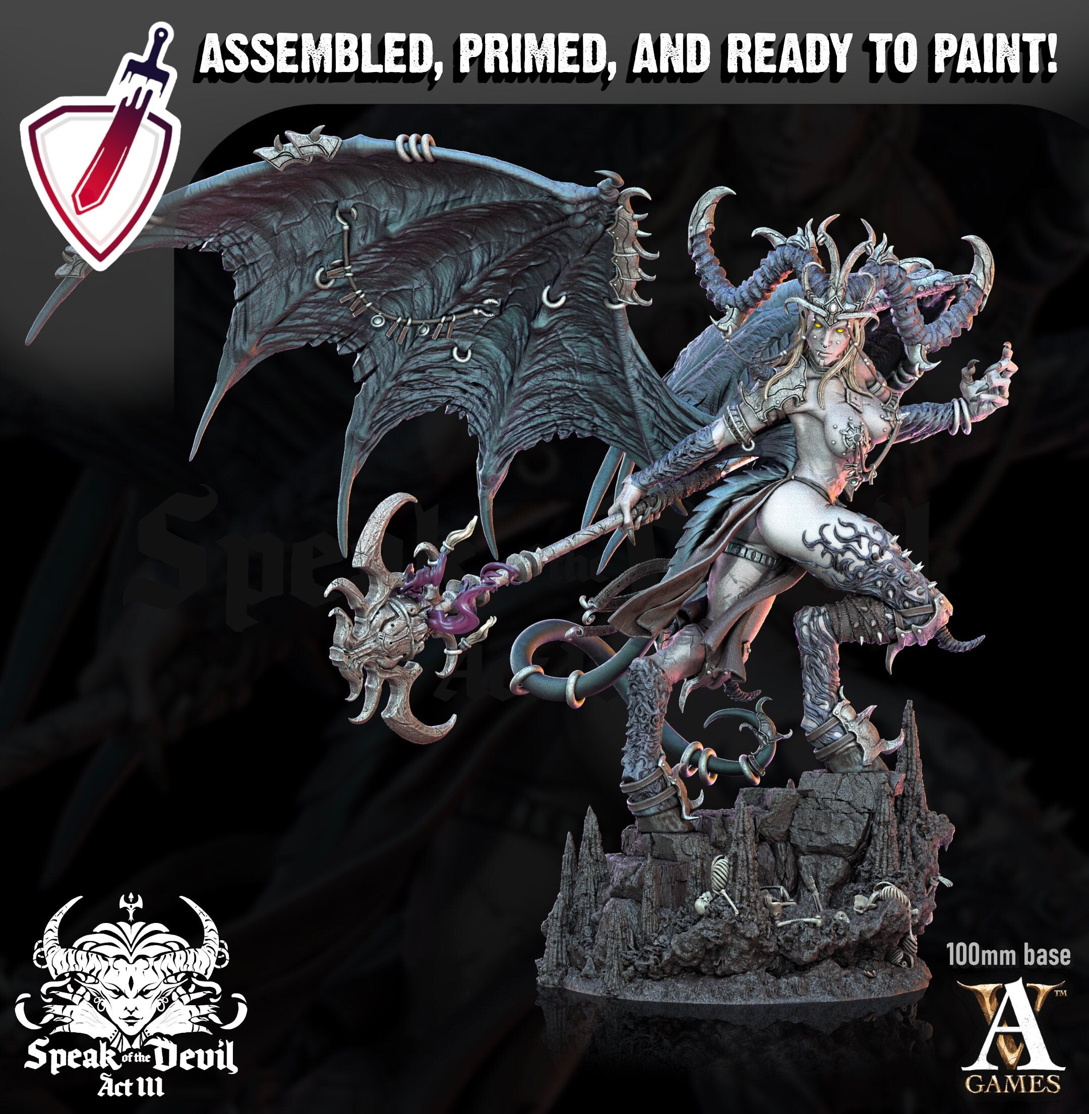Illyra Vash | (Massive) Miniature by Archvillain Games | Mini for tabletop gaming, D&D, Pathfinder, painting | Assembled + Primed - Brush and Battle