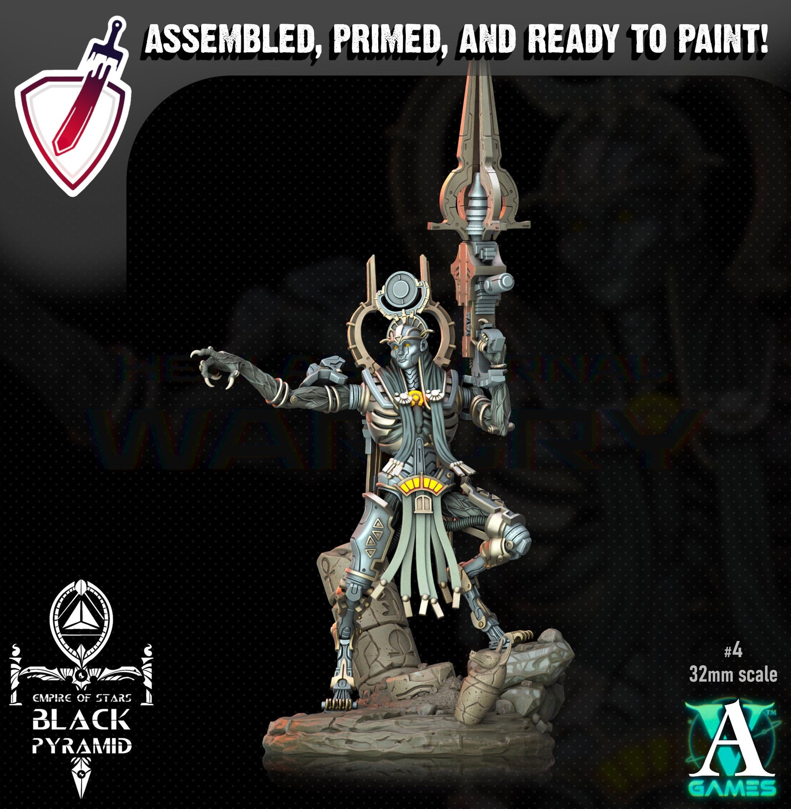 Keteph Ankhesh | Miniatures by Archvillain Games | Resin Mini for Tabletop Gaming, D&D, Wargaming, Painting | Assembled and Primed