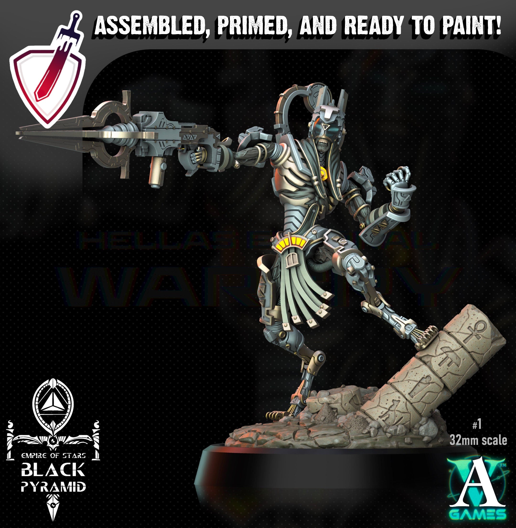 Keteph Ankhesh | Miniatures by Archvillain Games | Resin Mini for Tabletop Gaming, D&D, Wargaming, Painting | Assembled and Primed