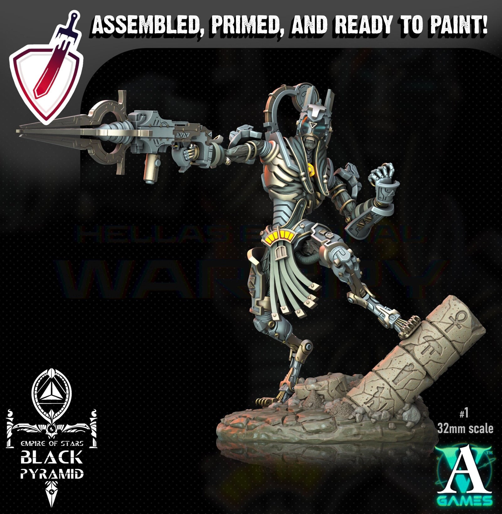 Keteph Ankhesh | Miniatures by Archvillain Games | Resin Mini for Tabletop Gaming, D&D, Wargaming, Painting | Assembled and Primed