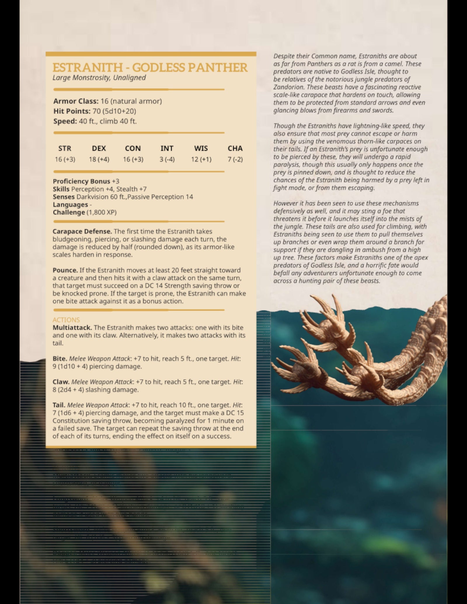 Estranith – Godless Panther | Miniatures by DM Stash | Great for Tabletop Gaming, D&D, Pathfinder, and Painting | Assembled and Primed - Brush and Battle