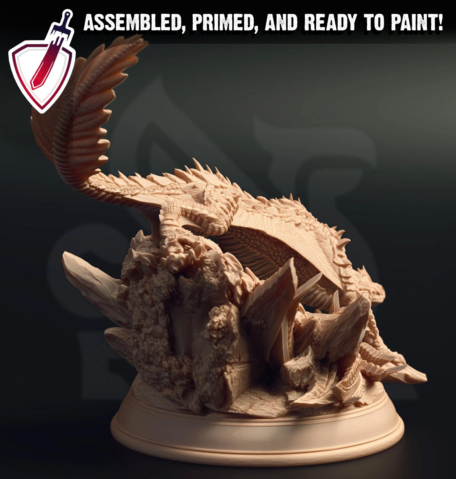 Hyatiri – Flying Serpent | Miniature by DM Stash | Great for Tabletop Gaming, D&D, Pathfinder, and Painting | Assembled and Primed - Brush and Battle