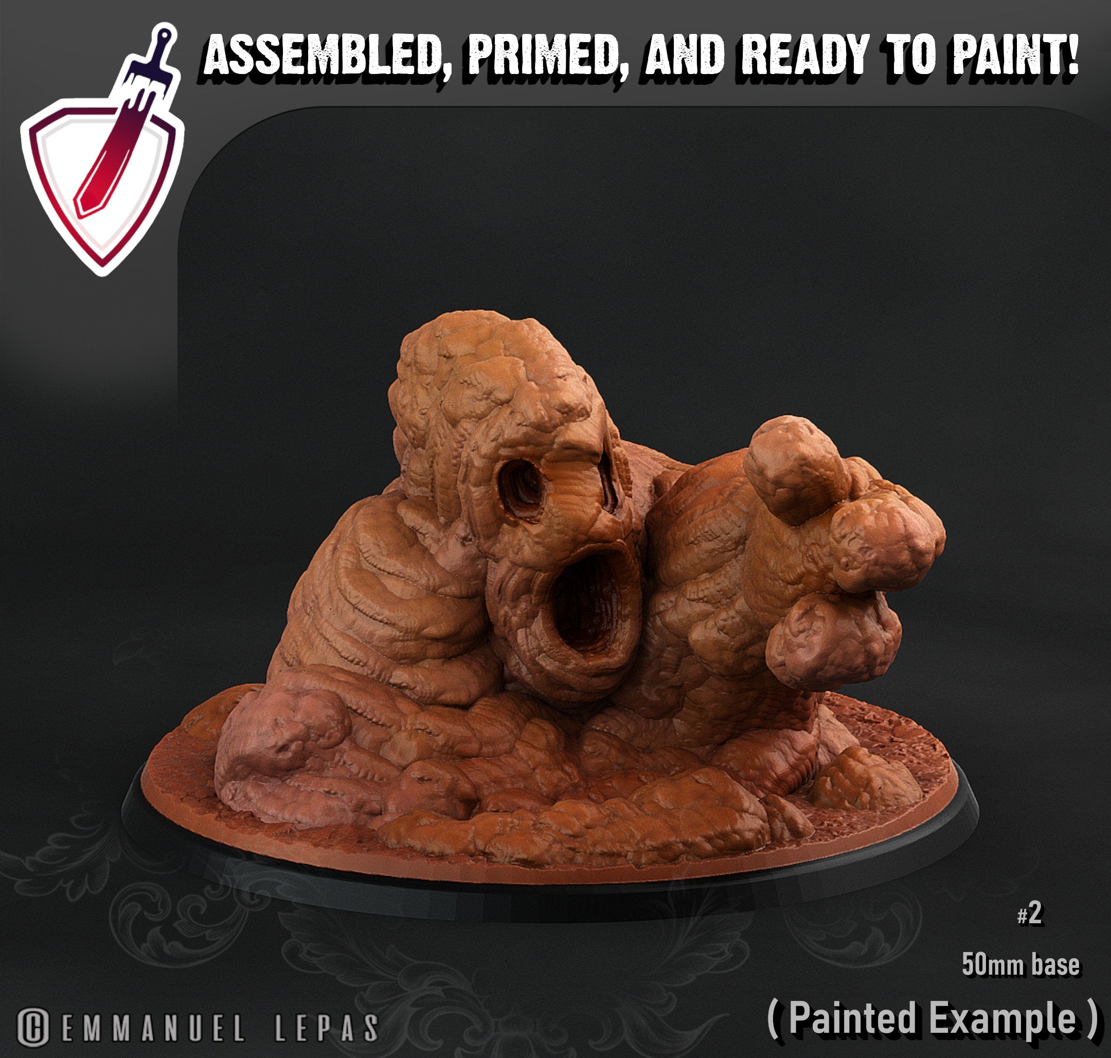 Clay Golem | Miniatures by Print Your Monsters | Mini for tabletop gaming, D&D, Pathfinder, and painting | Assembled and Primed - Brush and Battle