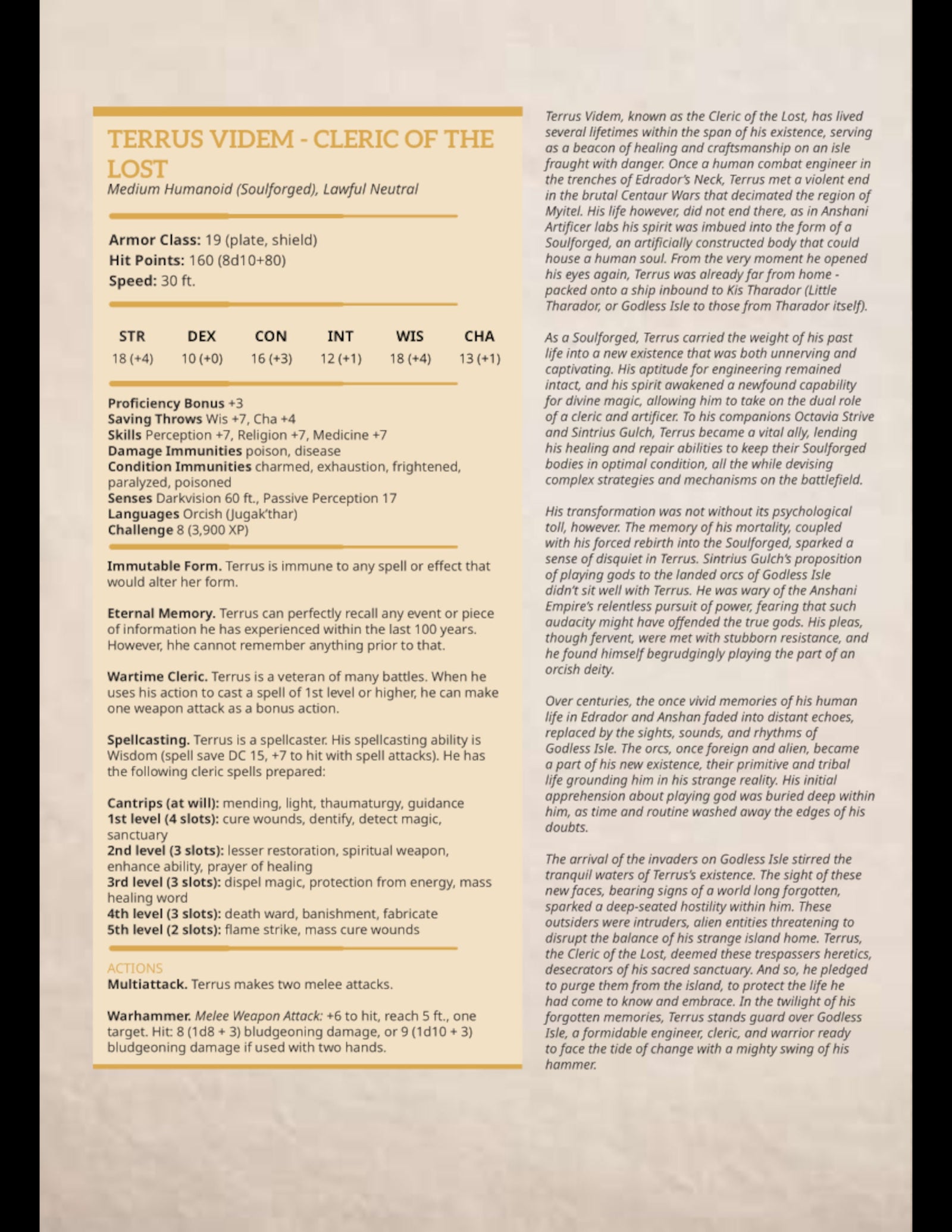 Terrus Videm – Cleric of the Lost | Miniature by DM Stash | Great for Tabletop Gaming, D&D, Pathfinder, Painting | Assembled and Primed - Brush and Battle