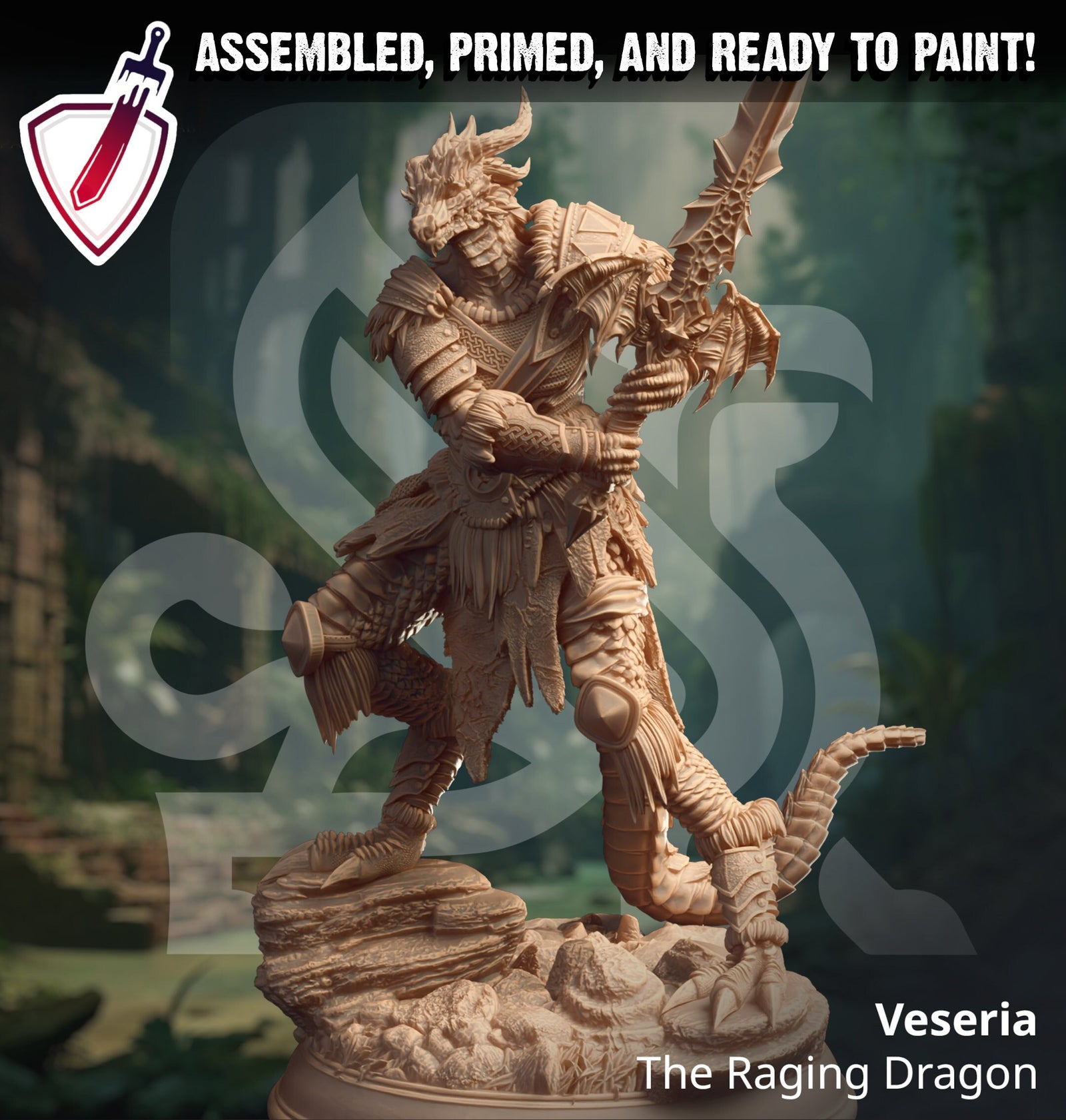 Veseria – The Raging Dragon | Miniature by DM Stash | Great for Tabletop Gaming, D&D, Pathfinder, Painting | Assembled and Primed - Brush and Battle